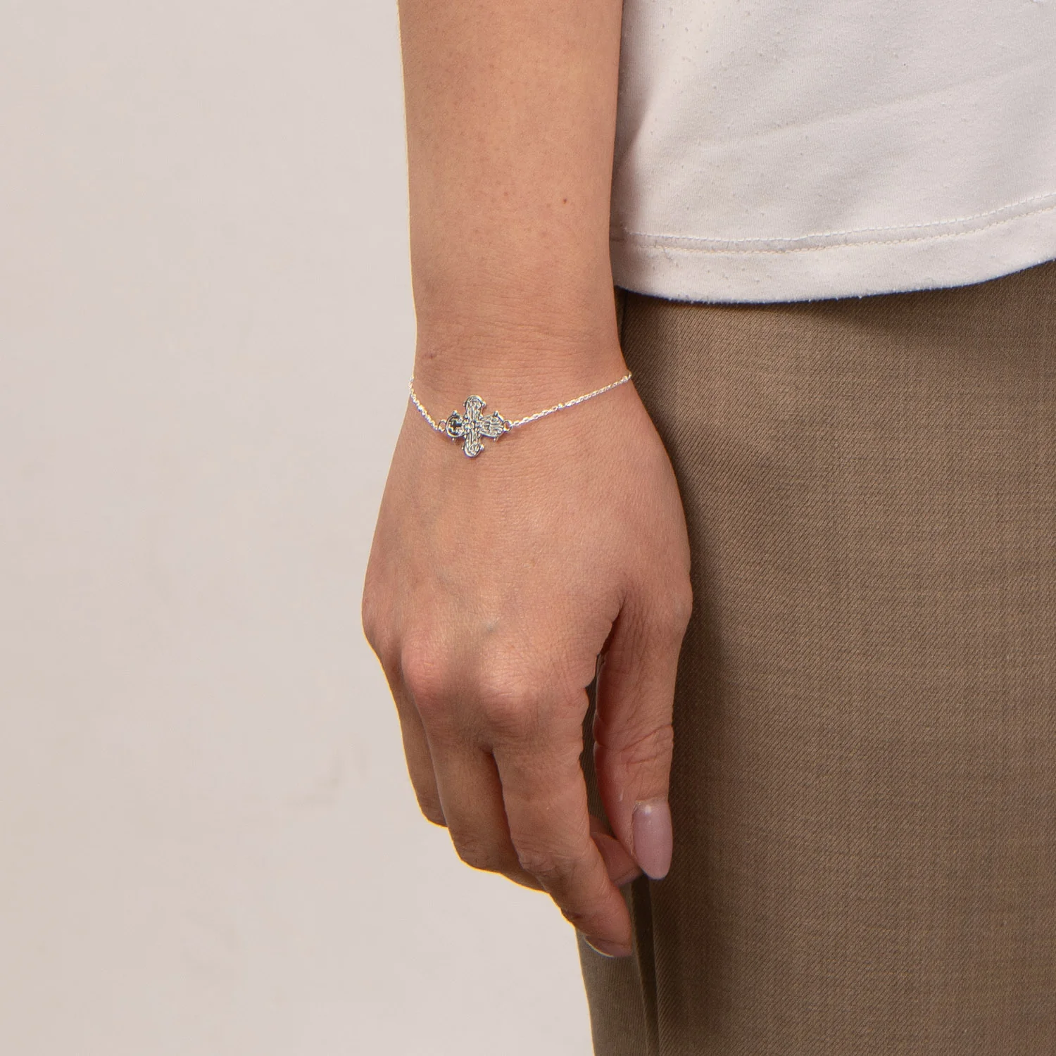 Luvalu Jewellery - Dagmarkors armbånd, 16+3 cm - Sølv - Image 2