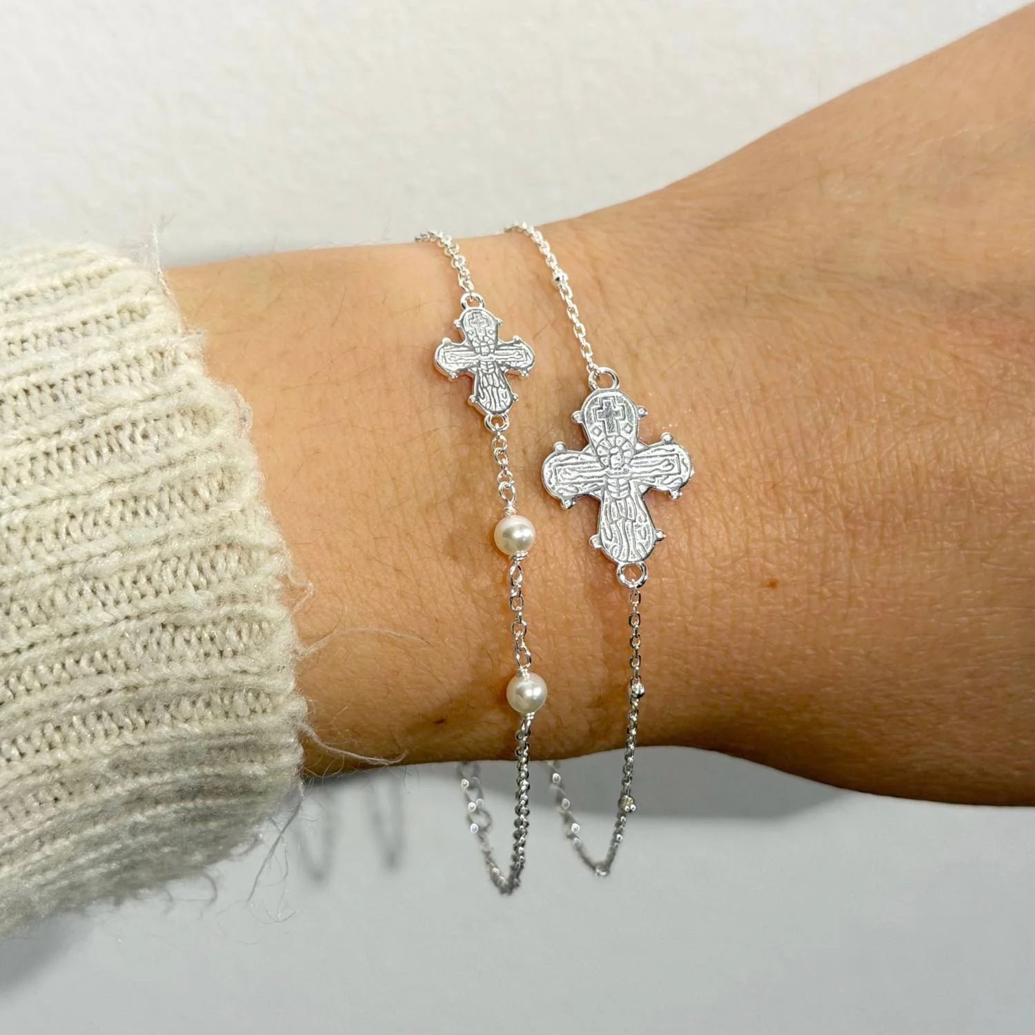 Luvalu Jewellery - Dagmarkors armbånd, 16+3 cm - Sølv - Image 4