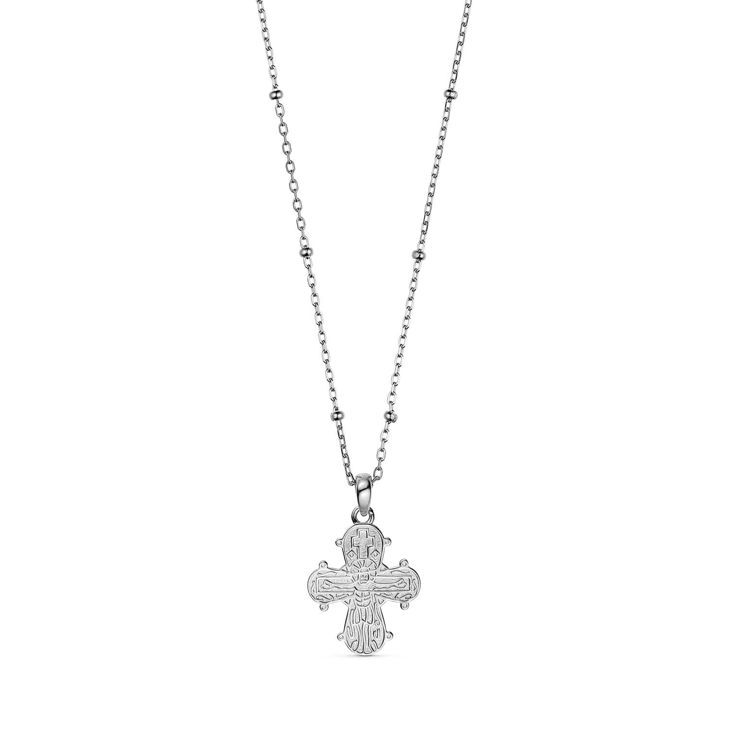 Luvalu Jewellery - Dagmarkors halskæde, 42+3 cm - Sølv