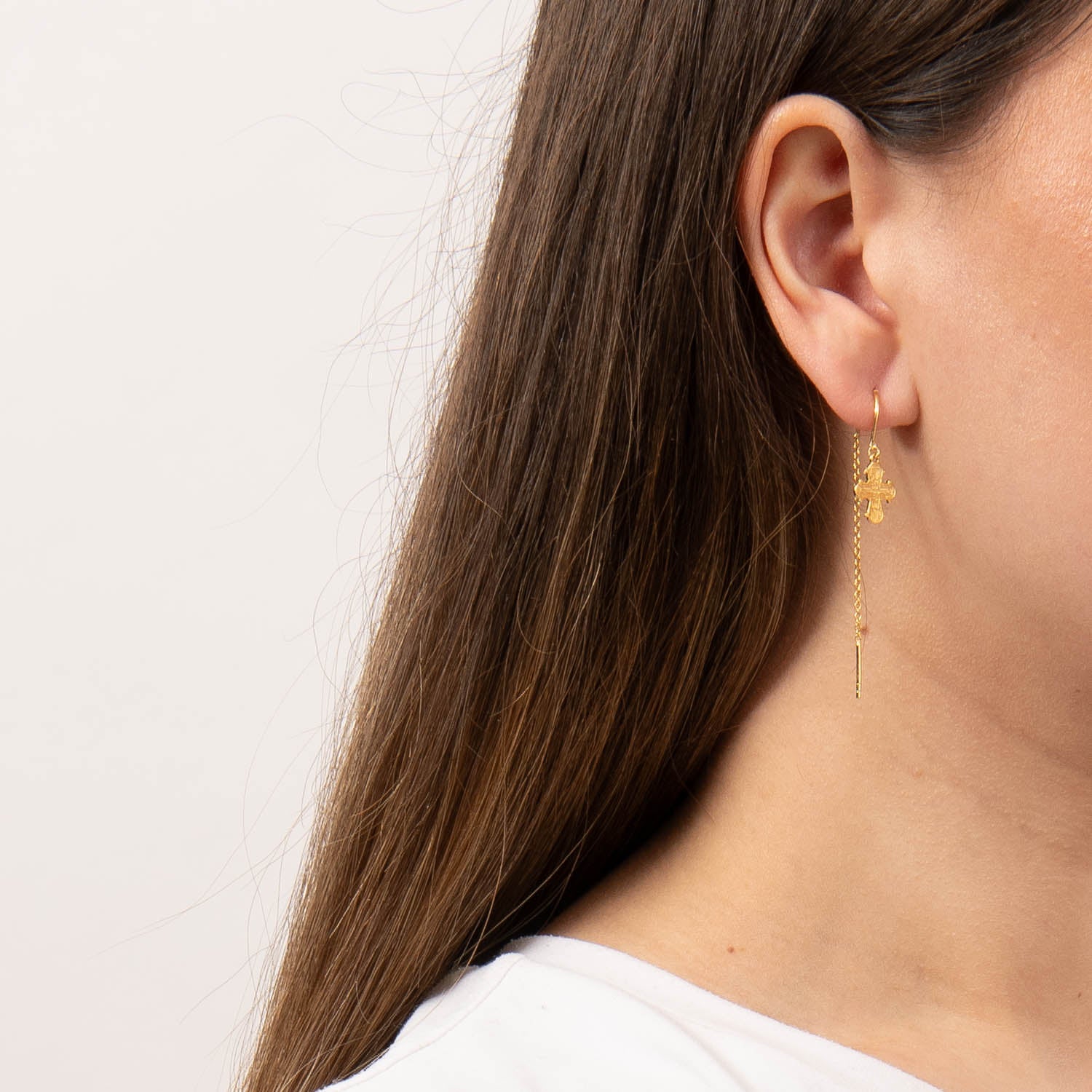 Luvalu Jewellery - Dagmarkors ørekæder - Forgyldt sølv - Image 2
