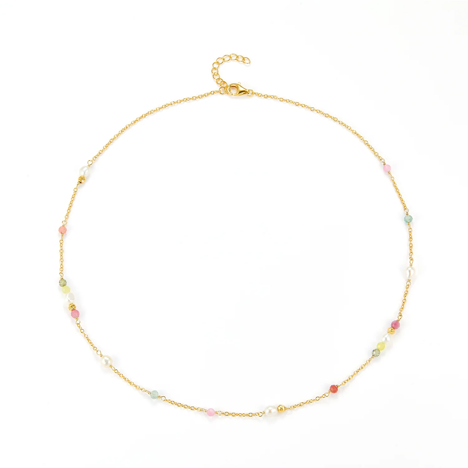 LuvaLu Jewellery - Dahlia halskæde, 42+3 cm - Forgyldt sølv