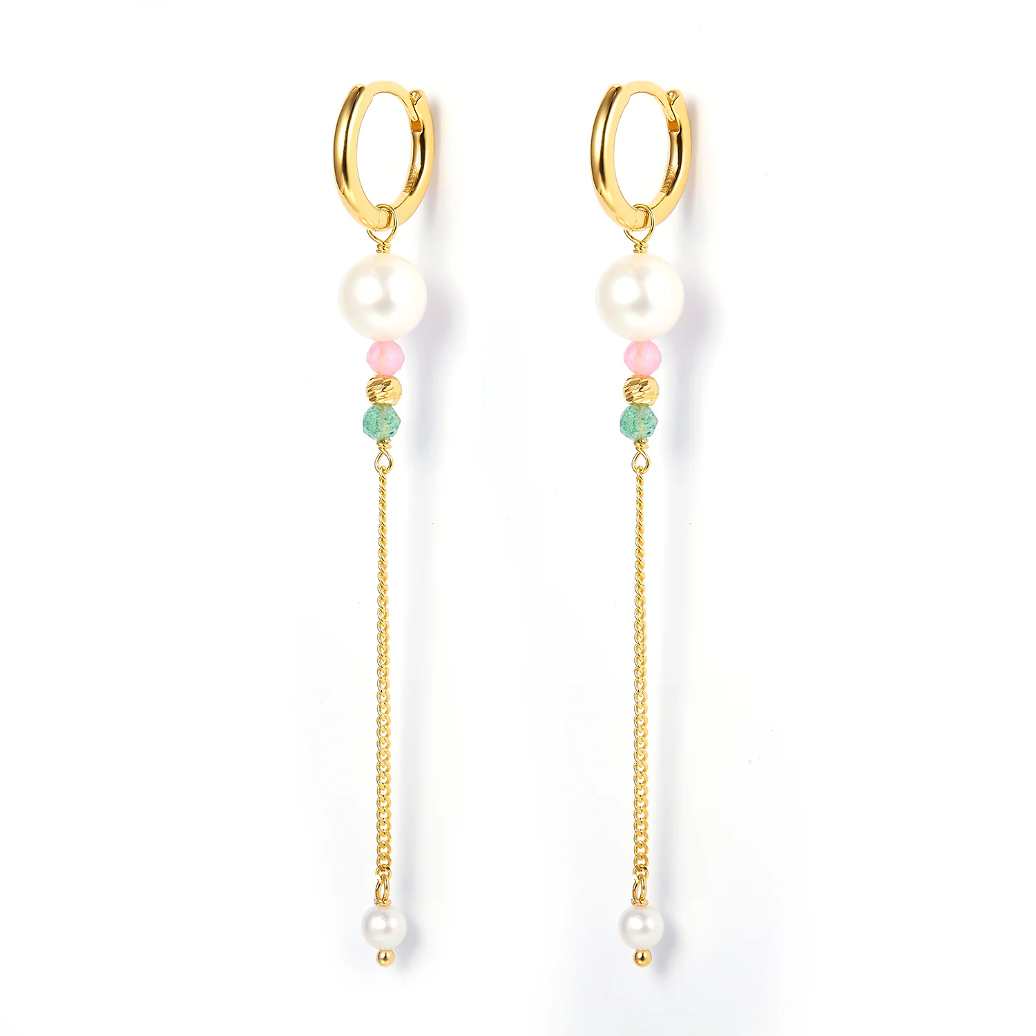 LuvaLu Jewellery - Dahlia Pearl drop øreringe - Forgyldt sølv