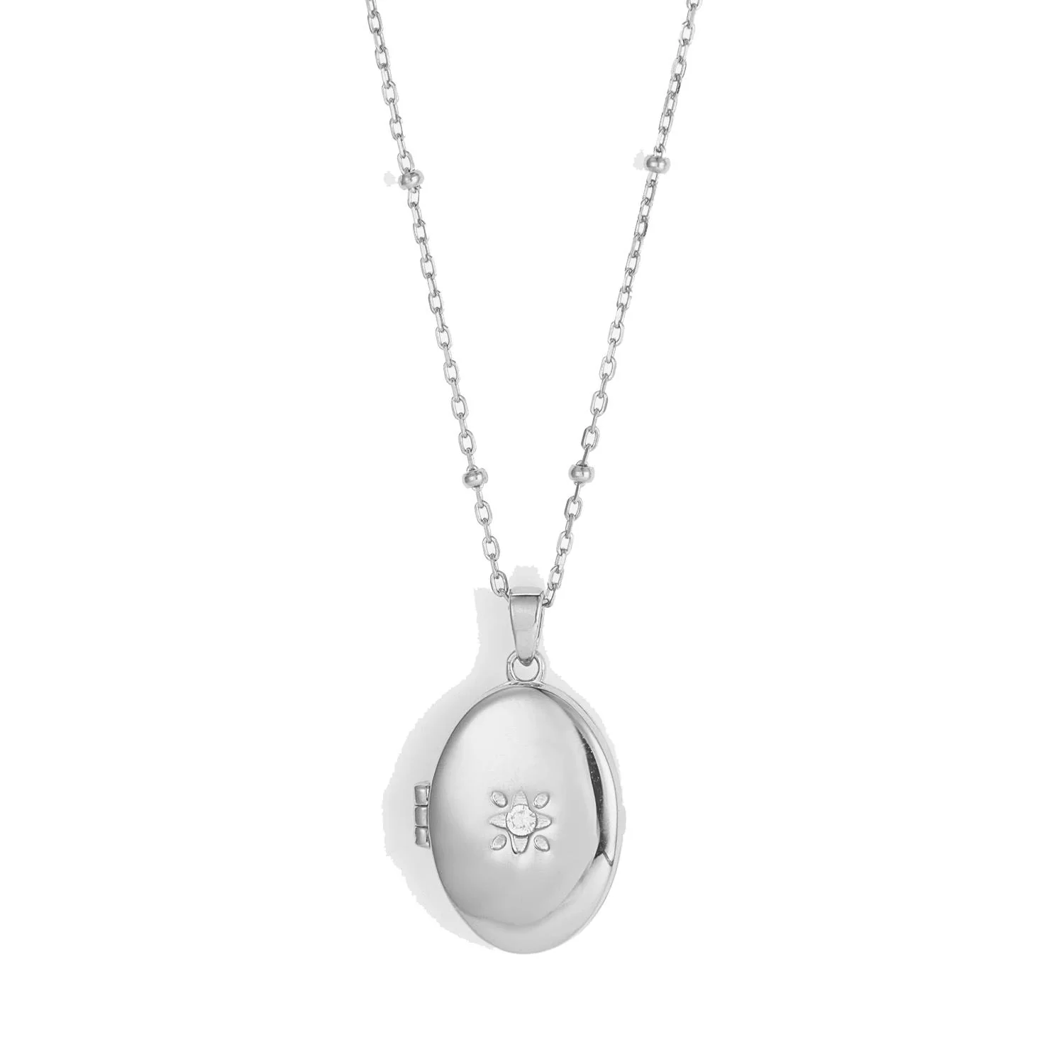 LuvaLu Jewellery - Forever Pocket halskæde, zirkonia/42+3 cm - Sølv