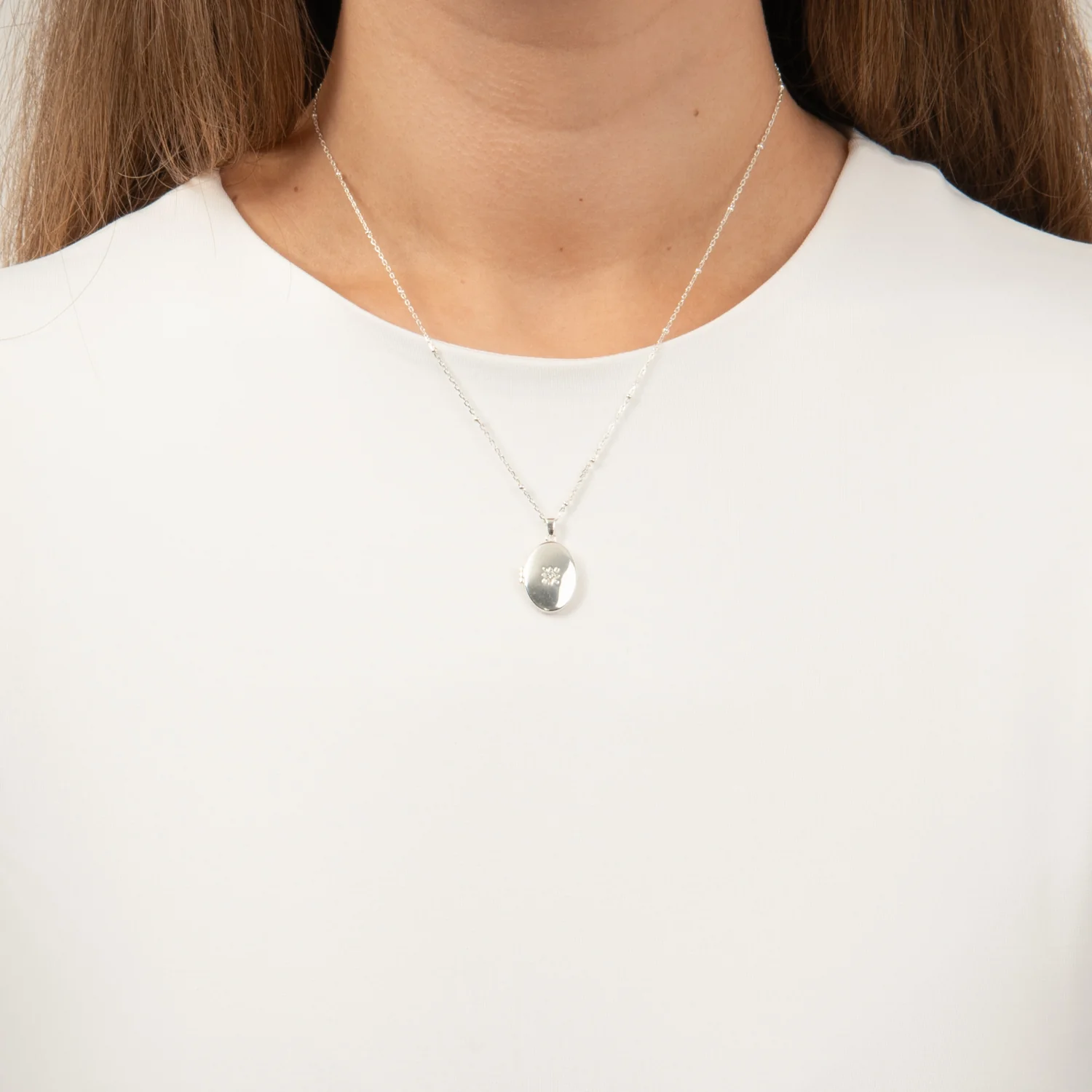 LuvaLu Jewellery - Forever Pocket halskæde, zirkonia/42+3 cm - Sølv - Image 2