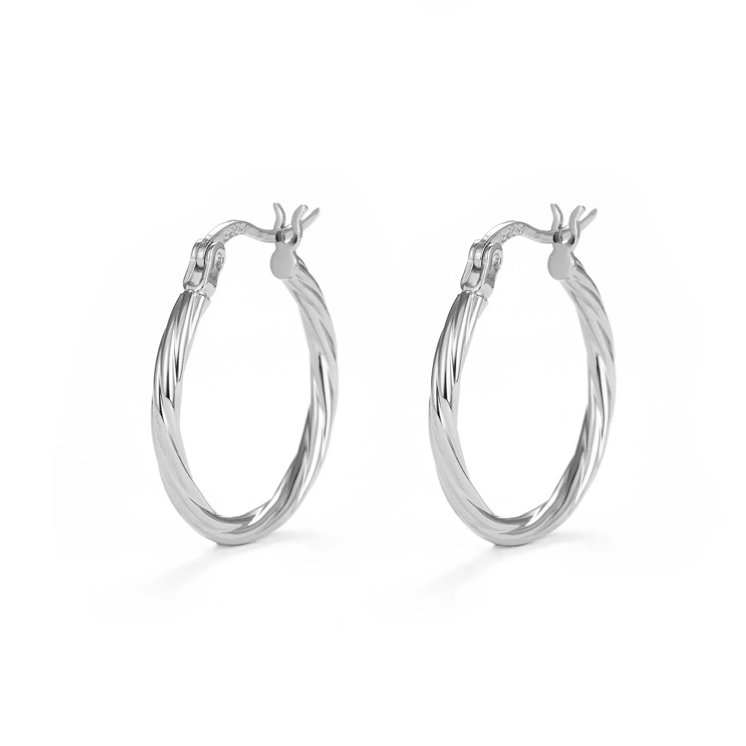 LuvaLu Jewellery - Halo Hoops øreringe, 20 mm - Sølv