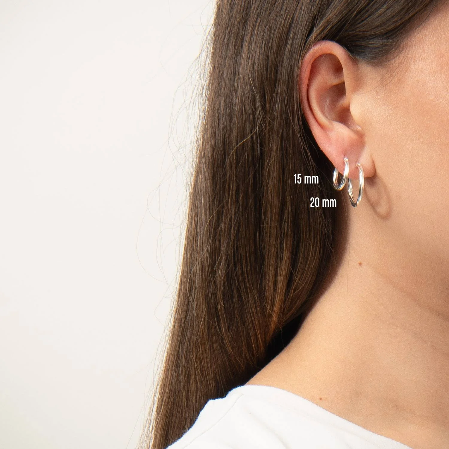LuvaLu Jewellery - Halo Hoops Small øreringe, 15 mm - Sølv - Image 3