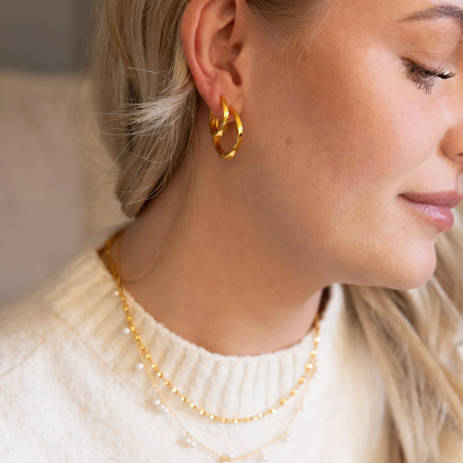 LuvaLu Jewellery - La Havre øreringe, Big - Sølv - Image 3