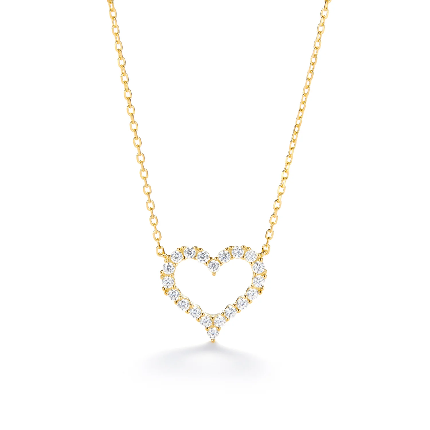 LuvaLu Jewellery – Love halskæde, 40+3 cm - Forgyldt sølv