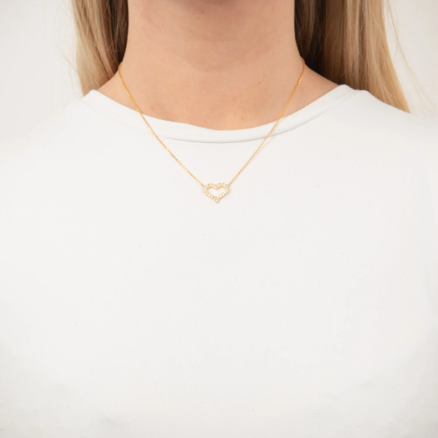 LuvaLu Jewellery – Love halskæde, 40+3 cm - Forgyldt sølv - Image 2