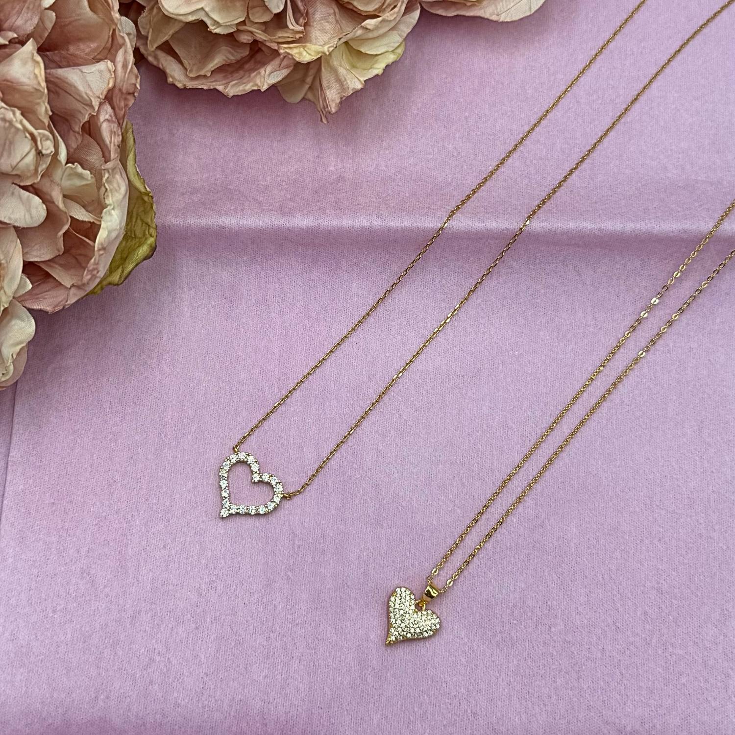 LuvaLu Jewellery – Love halskæde, 40+3 cm - Forgyldt sølv - Image 4