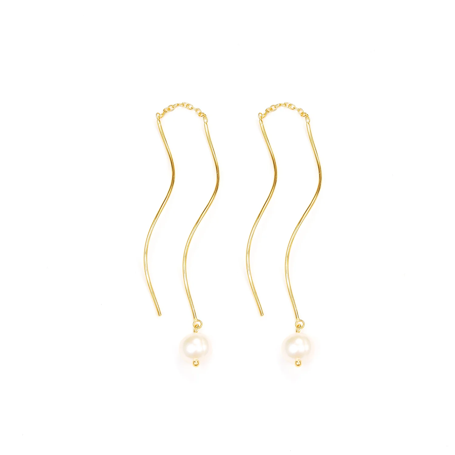 LuvaLu Jewellery - Pearly Amy øreringe - Forgyldt sølv