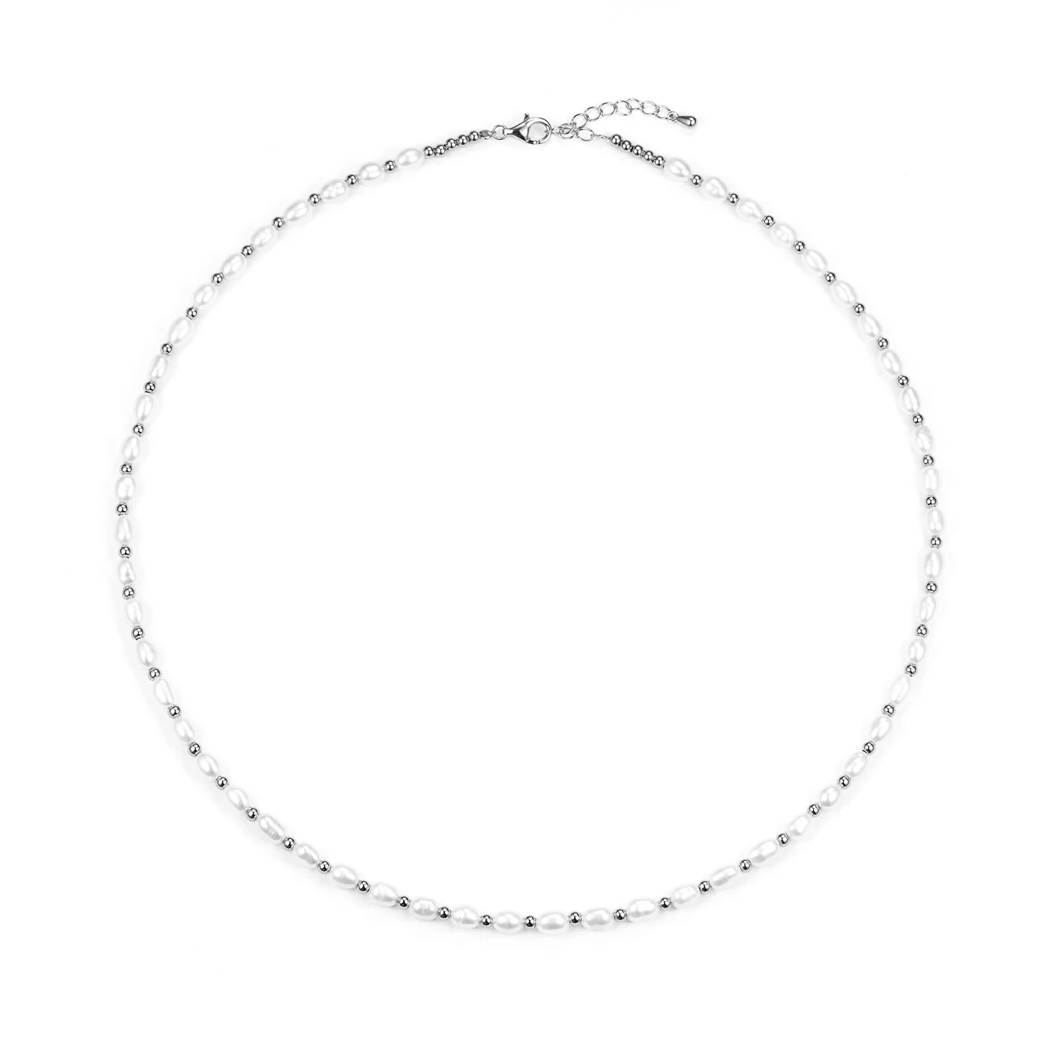 LuvaLu Jewellery - Pearly Daisy halskæde, 42+3 cm - Sølv