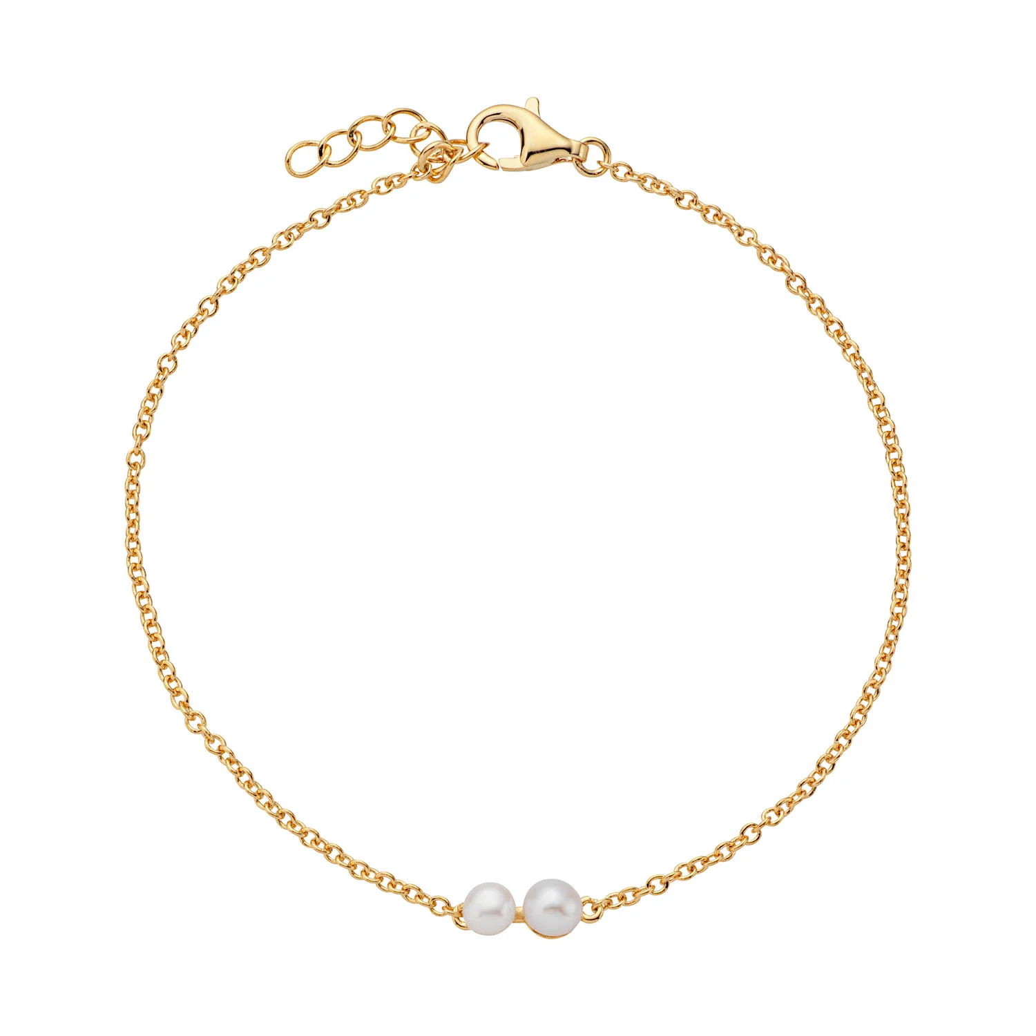 LuvaLu Jewellery - Pearly Drops armbånd - Forgyldt sølv