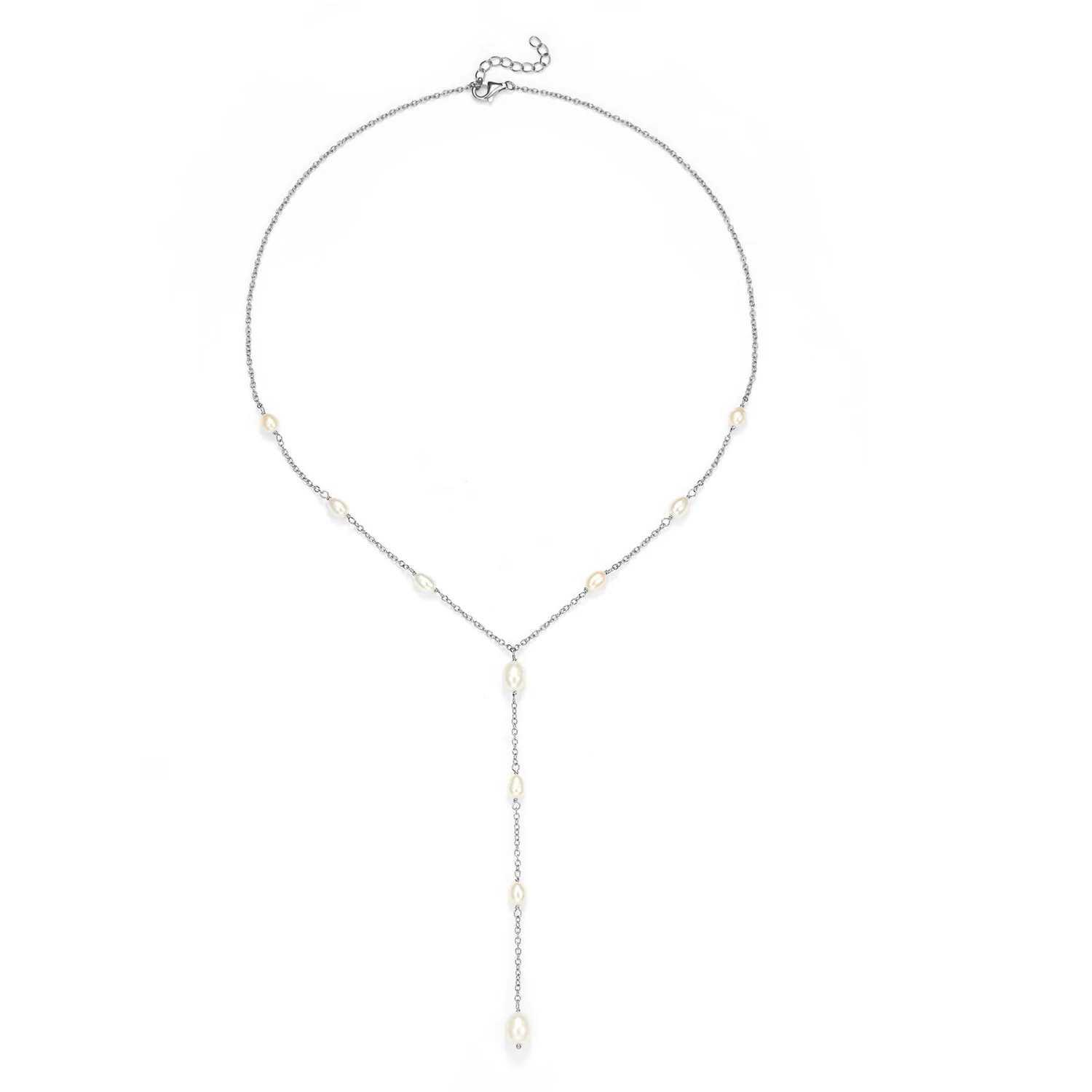 LuvaLu Jewellery - Pearly Fiona halskæde m. ferskvandsperler, 42+3 cm - Sølv