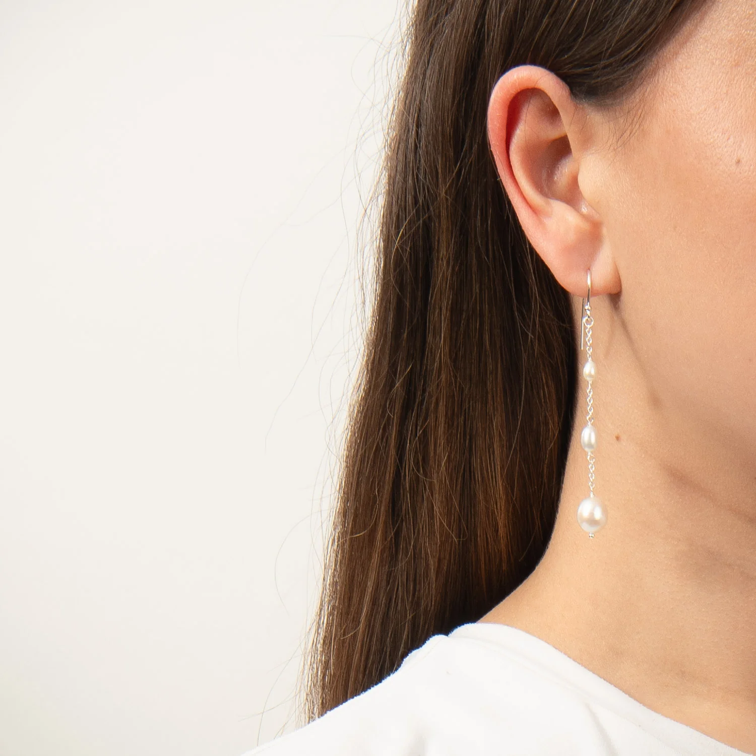LuvaLu Jewellery - Pearly Fiona øreringe, ferskvandsperler - Sølv - Image 2