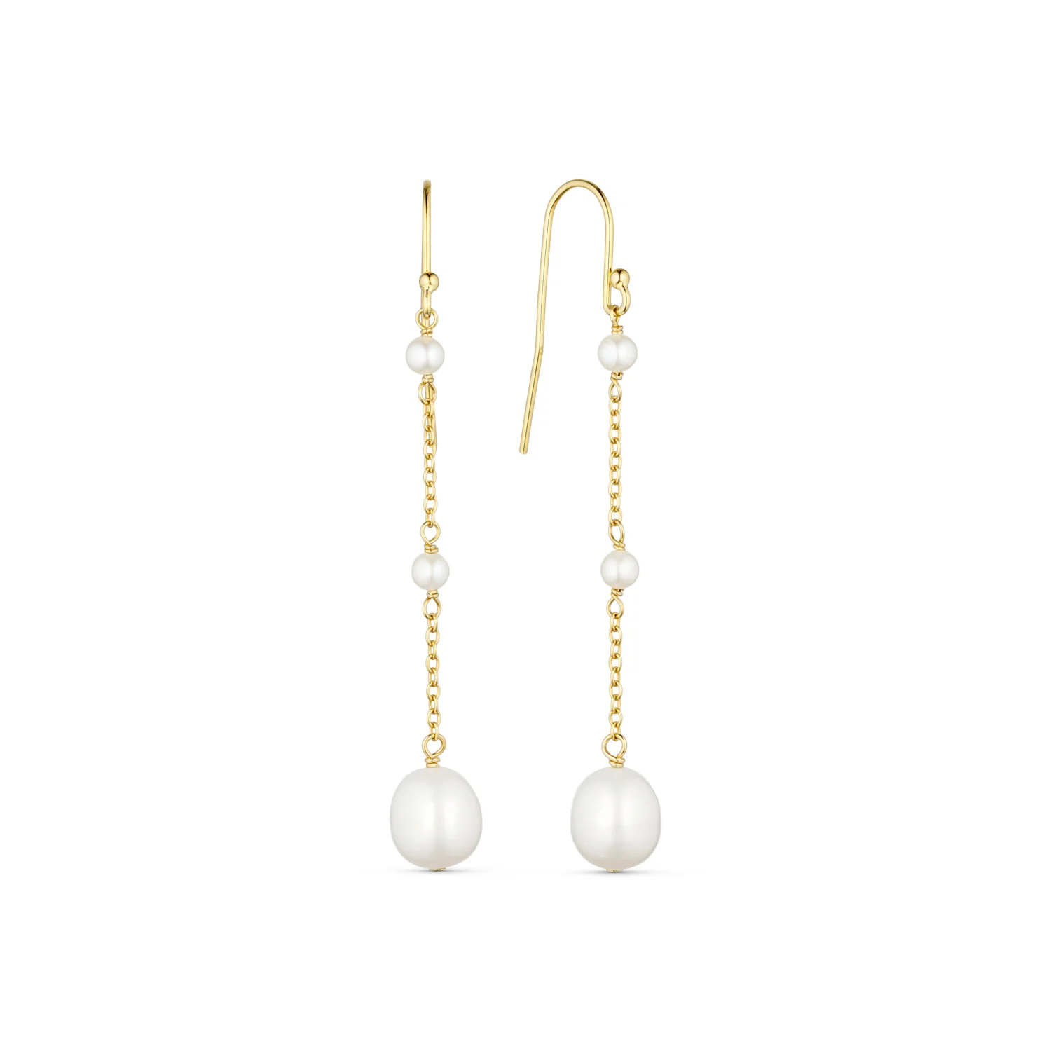LuvaLu Jewellery - Pearly Gia øreringe - Forgyldt sølv
