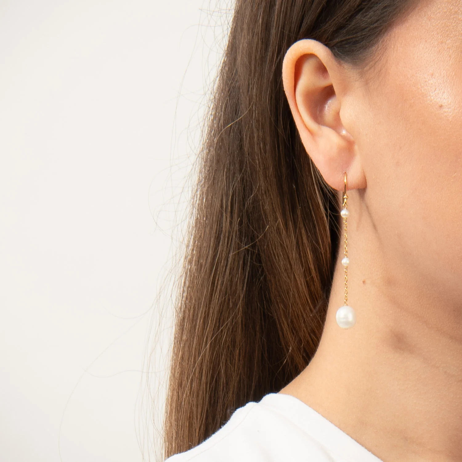 LuvaLu Jewellery - Pearly Gia øreringe - Forgyldt sølv - Image 2