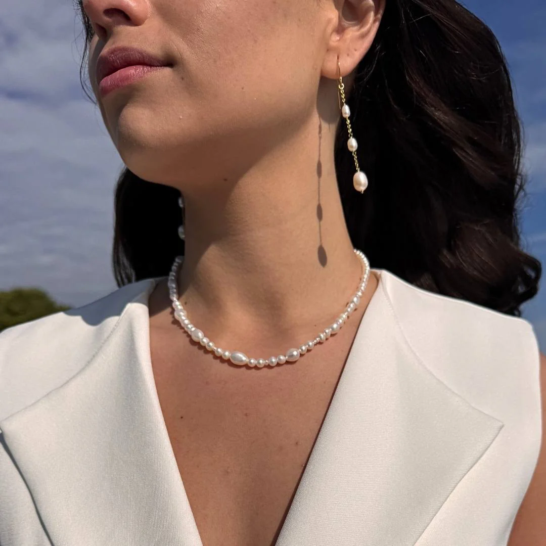 LuvaLu Jewellery - Pearly Gia øreringe - Forgyldt sølv - Image 3