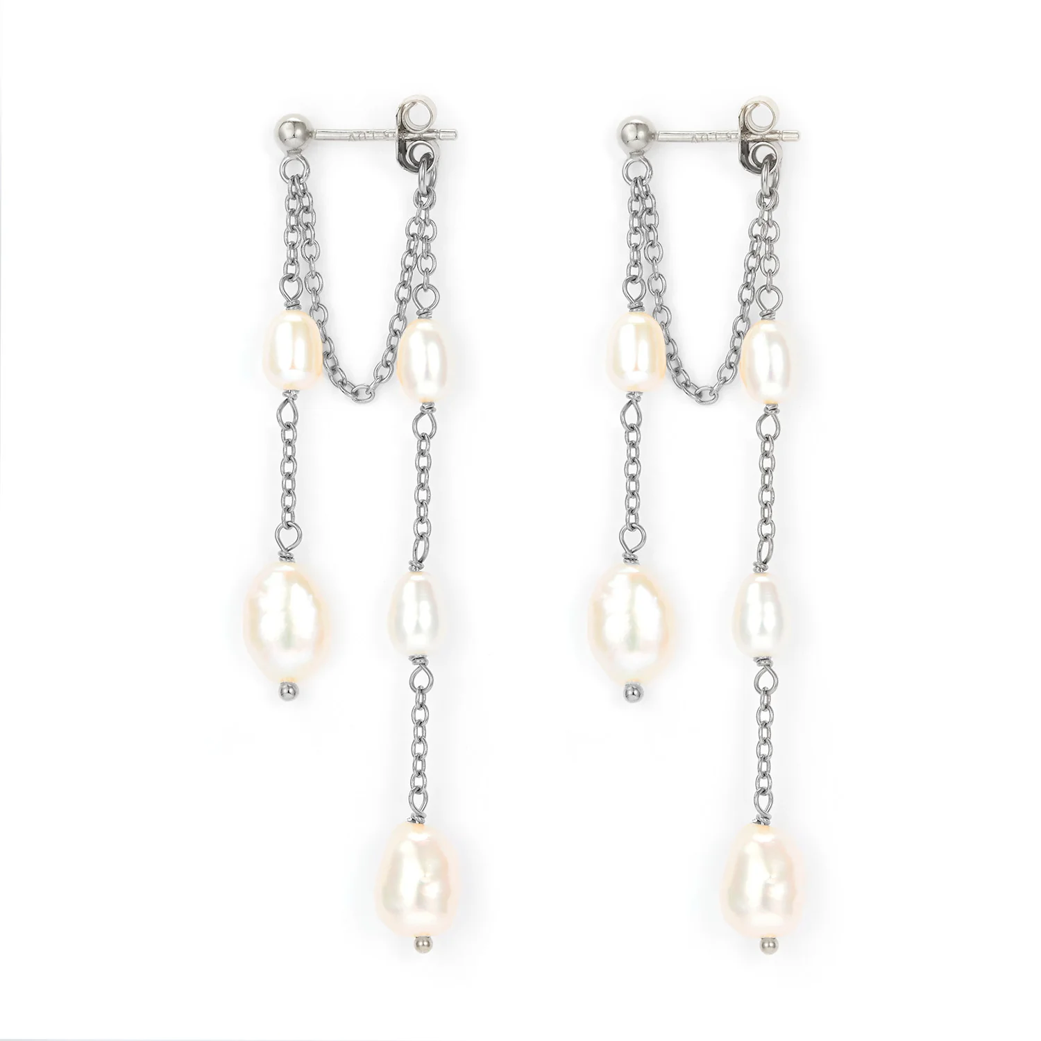 LuvaLu Jewellery - Pearly Holly øreringe, ferskvandsperler - Sølv