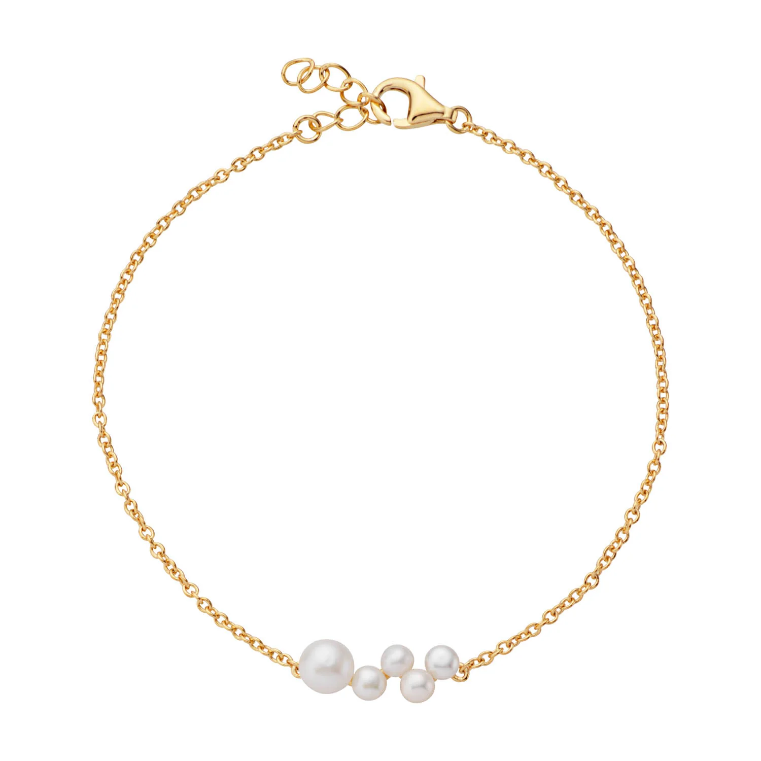 LuvaLu Jewellery - Pearly Wave armbånd - Forgyldt sølv