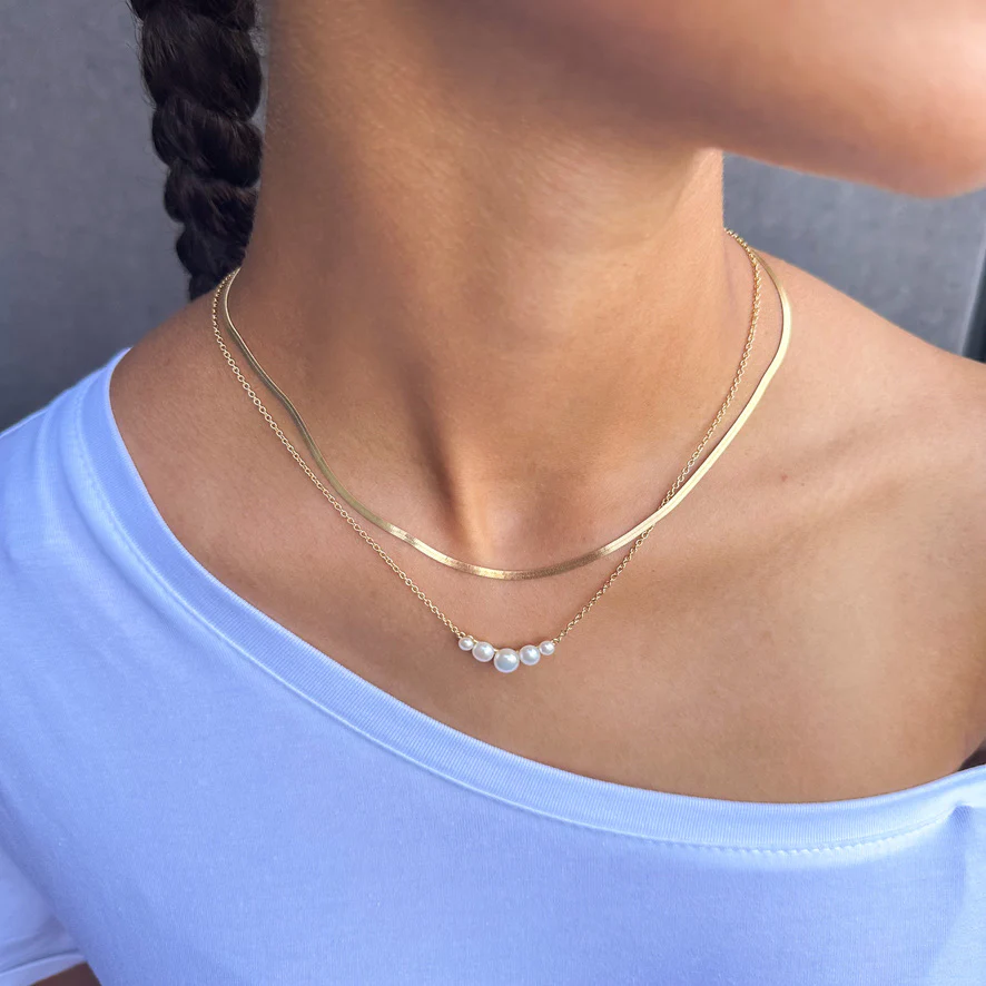 LuvaLu Jewellery - Petit Évry halskæde, 45+3cm - Forgyldt sølv - Image 3
