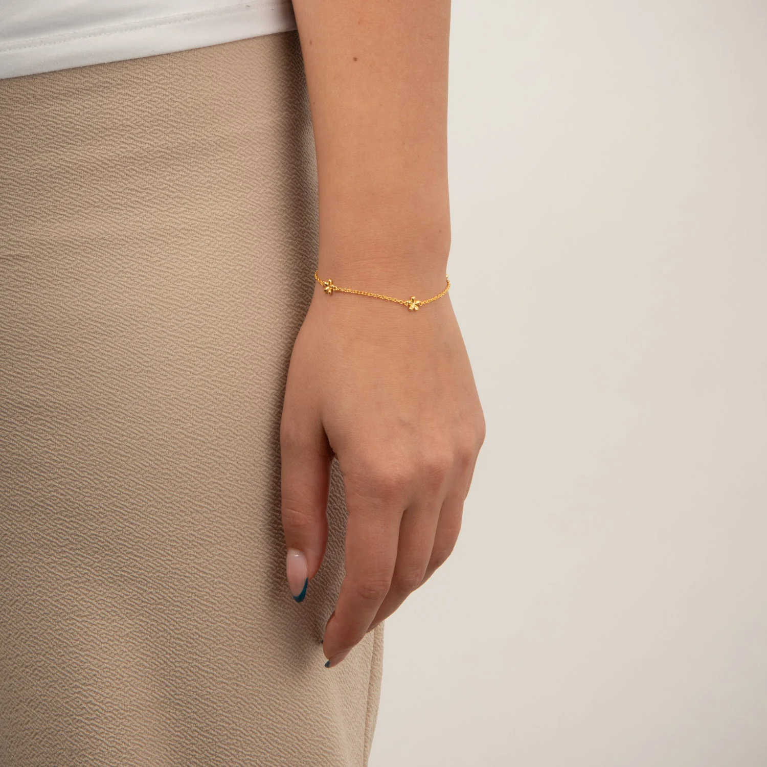 LuvaLu Jewellery - Petunia armbånd, 16+3 cm - Forgyldt sølv - Image 2