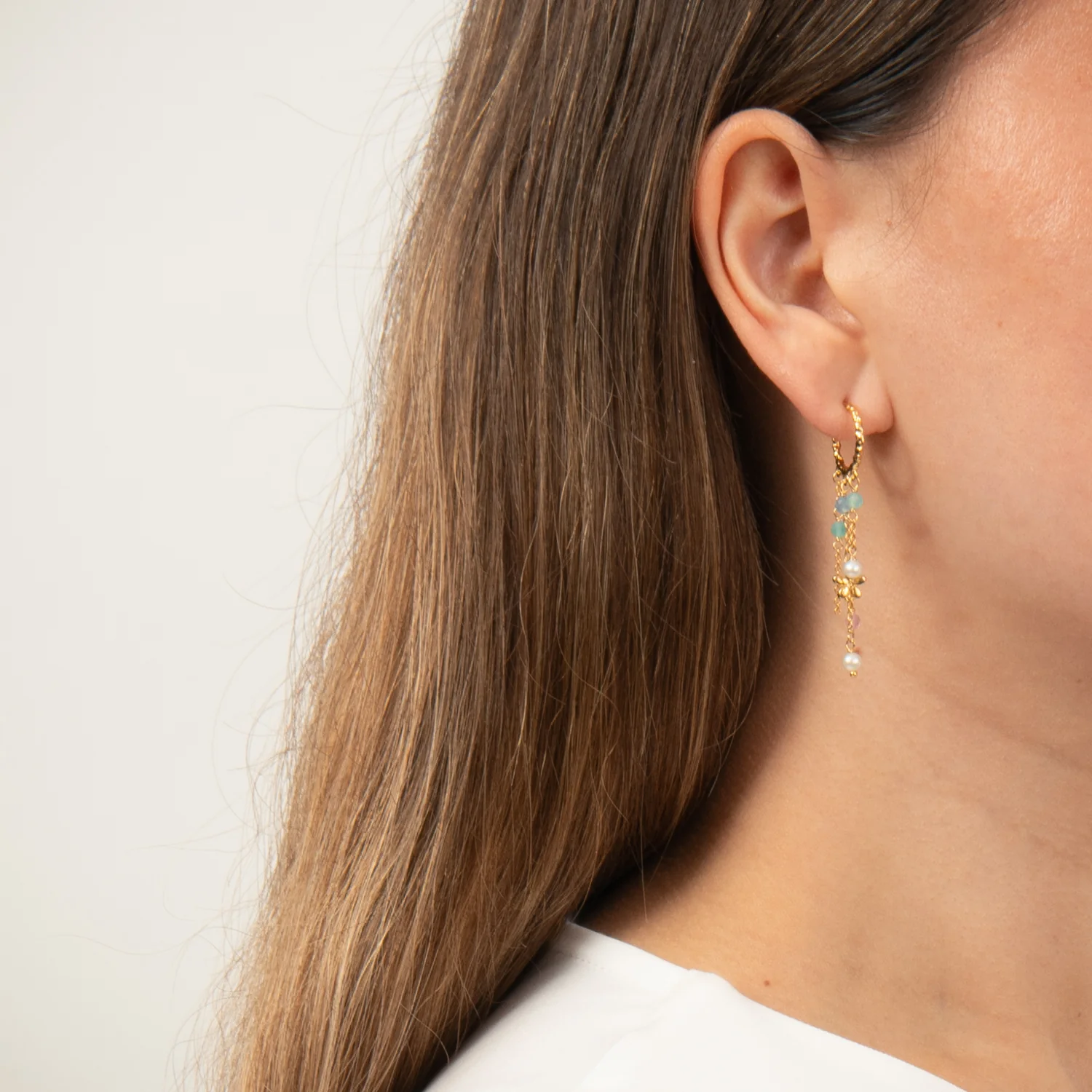 LuvaLu Jewellery - Petunia Color Hoop øreringe - Forgyldt sølv - Image 2