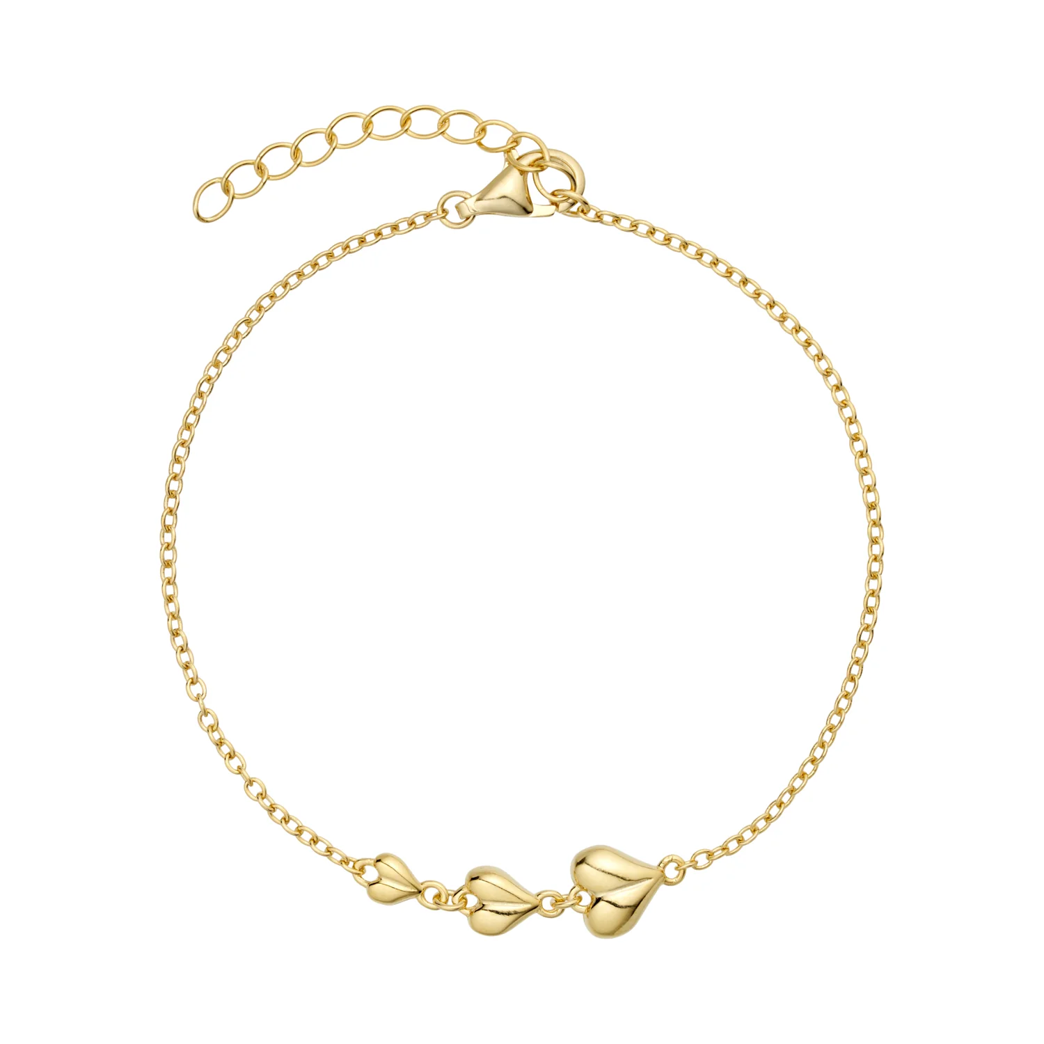 LuvaLu Jewellery - Philia Amore armbånd, 16+3 cm - Forgyldt sølv