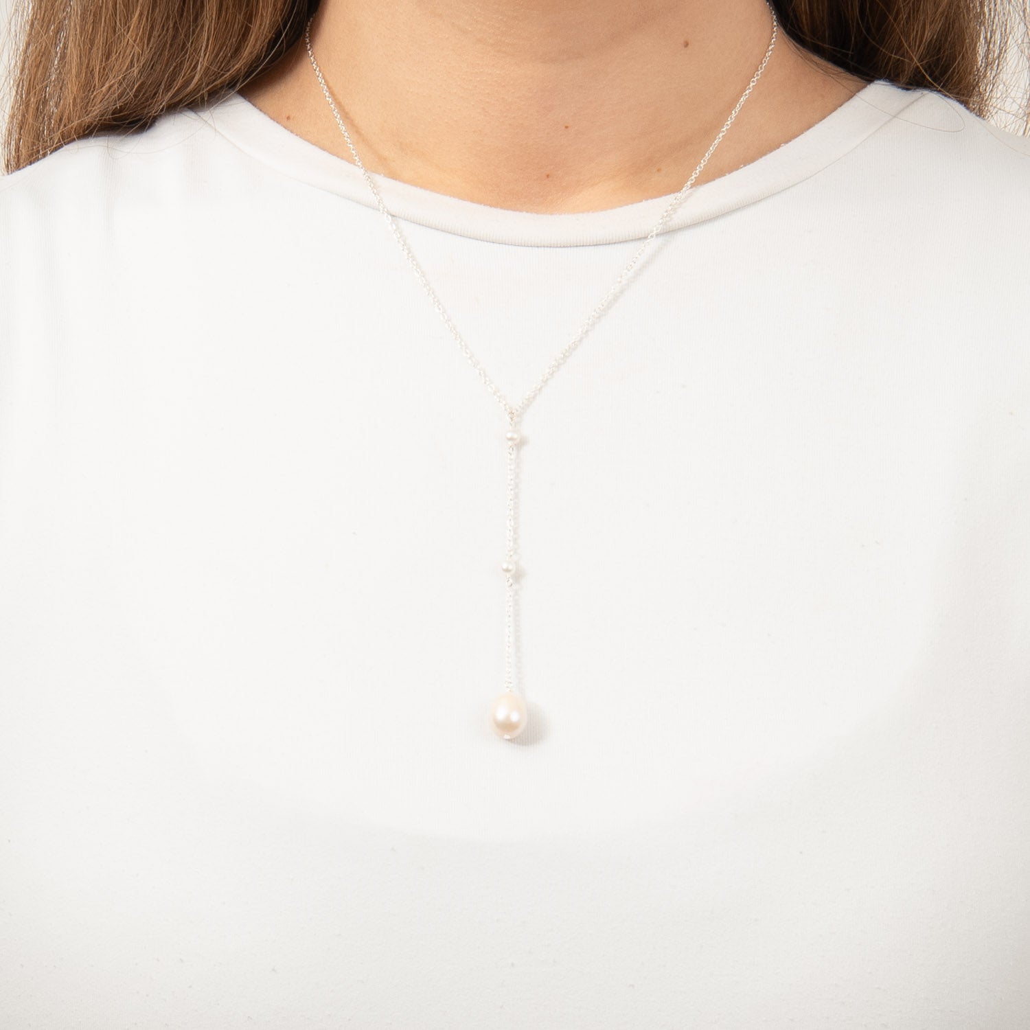 LuvaLu Jewellery - Pearly Holly halskæde, 42+3 cm - Sølv - Image 2