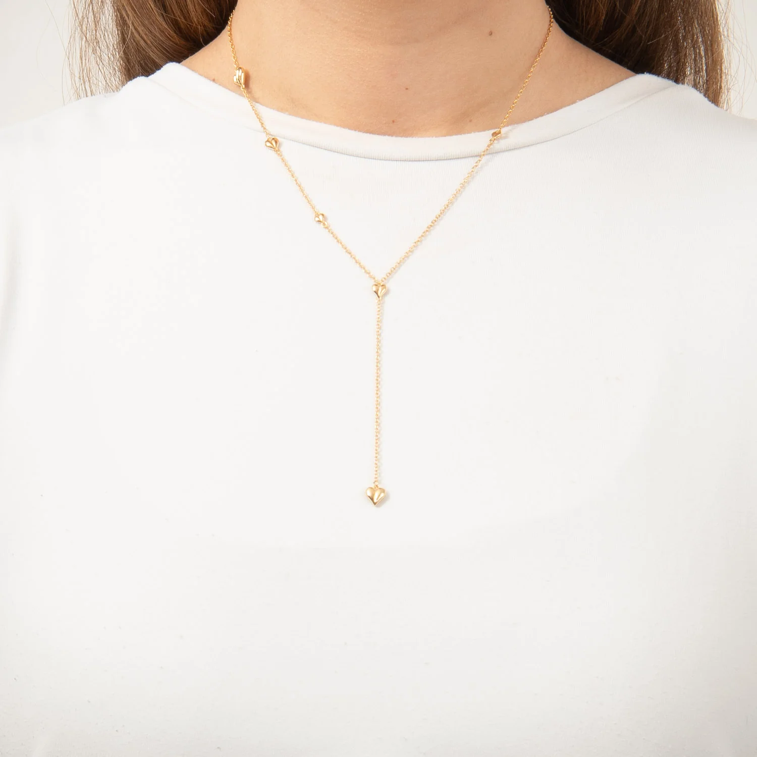 LuvaLu Jewellery - Philia Y-halskæde, 42+3 cm - Forgyldt sølv - Image 2