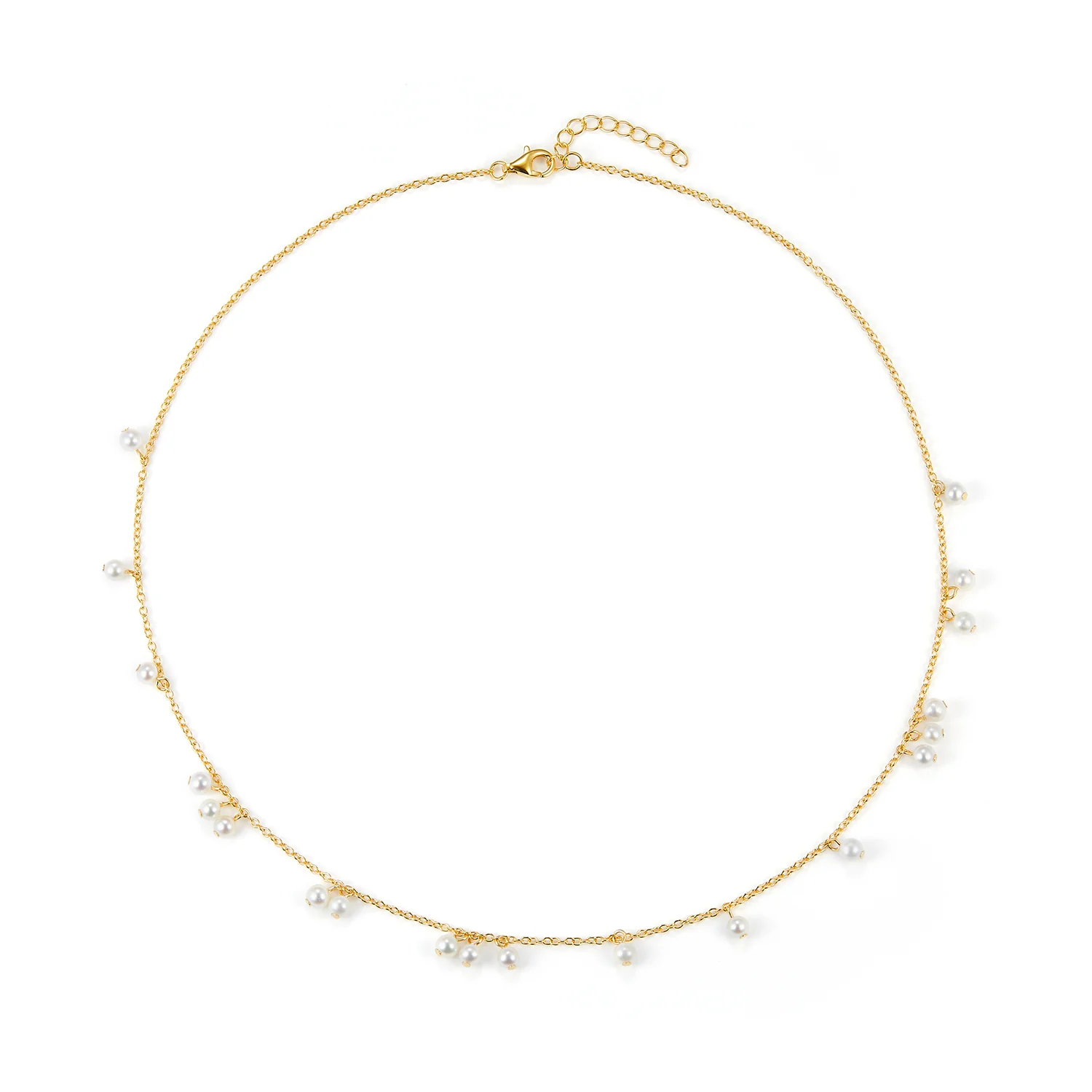 LuvaLu Jewellery - Saint-Étienne halskæde, 42+3 cm - Forgyldt sølv