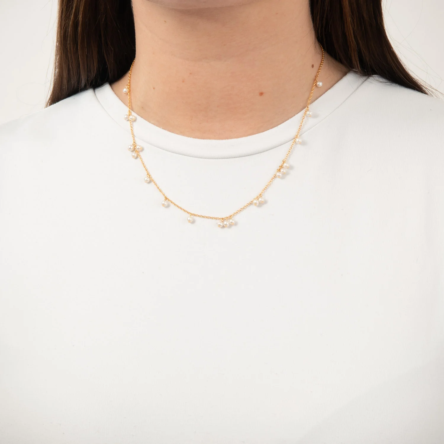 LuvaLu Jewellery - Saint-Étienne halskæde, 42+3 cm - Forgyldt sølv - Image 2