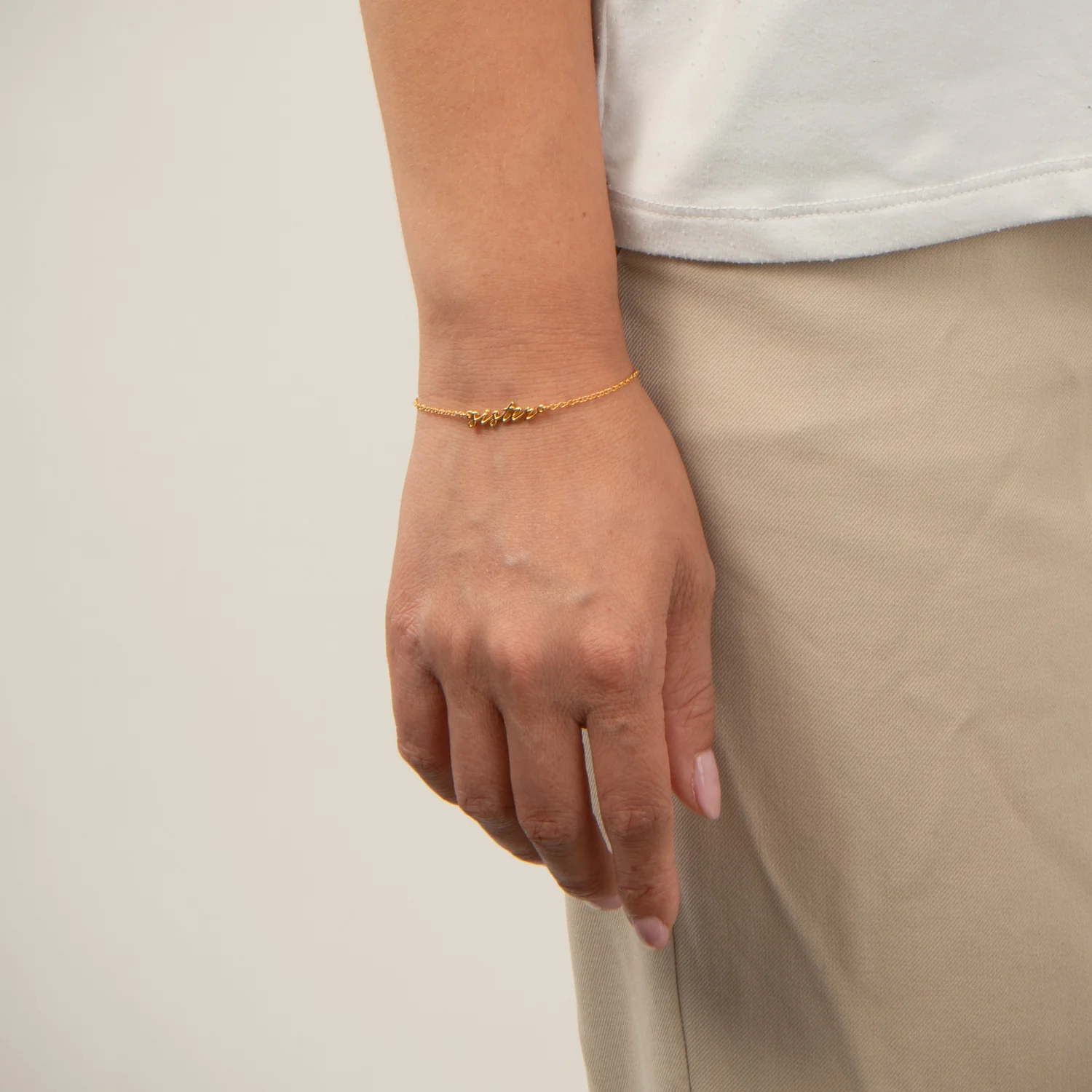 LuvaLu Jewellery - Sister armbånd, 16+3 cm - Forgyldt sølv - Image 2