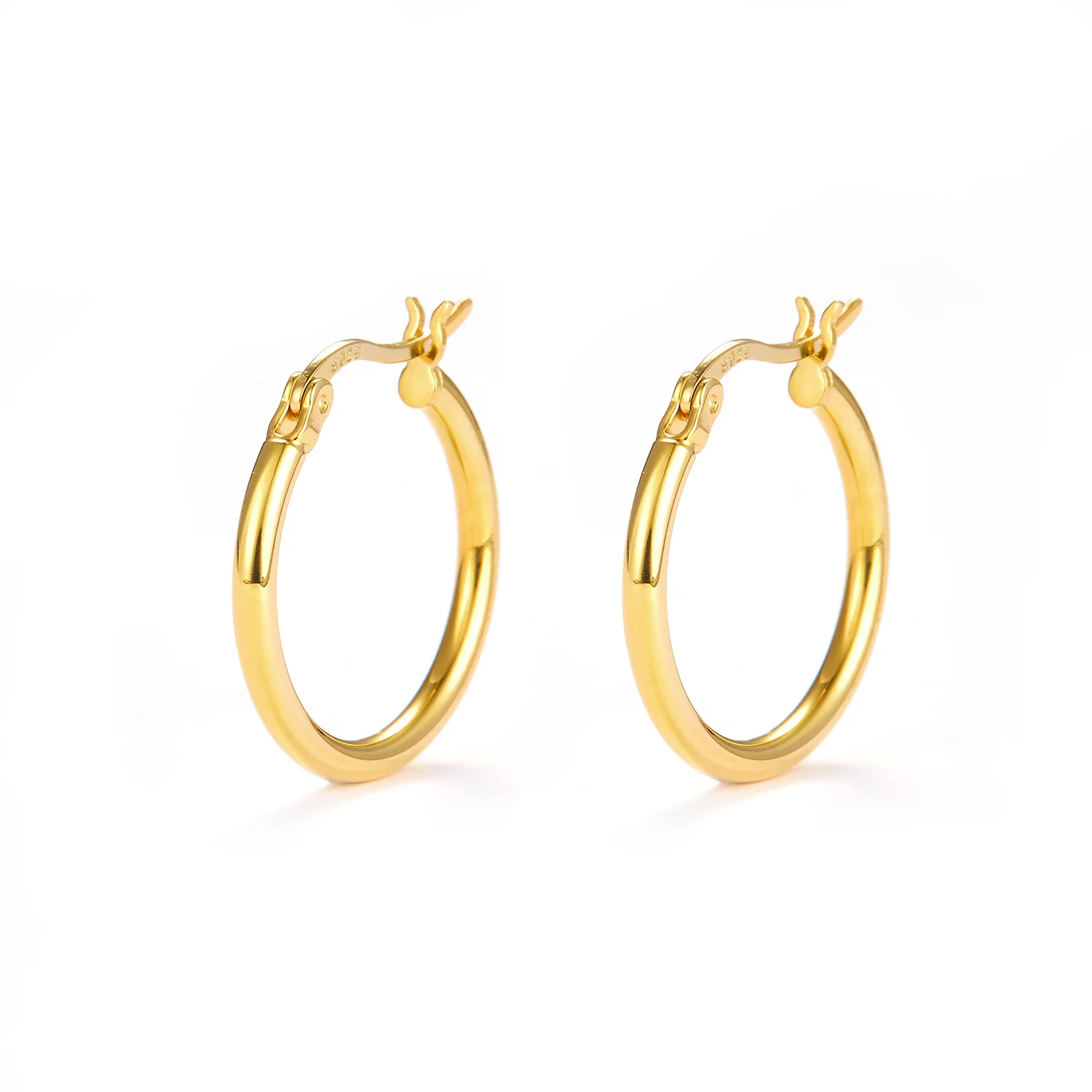LuvaLu Jewellery - Vienna Hoops øreringe, 20 mm - Forgyldt sølv