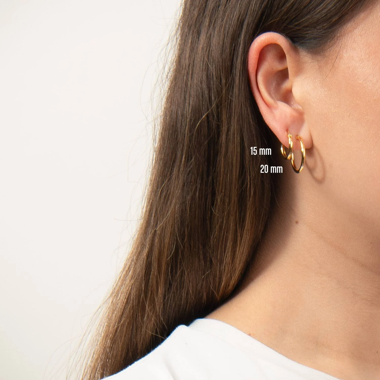 LuvaLu Jewellery - Vienna Hoops øreringe, 20 mm - Forgyldt sølv - Image 3