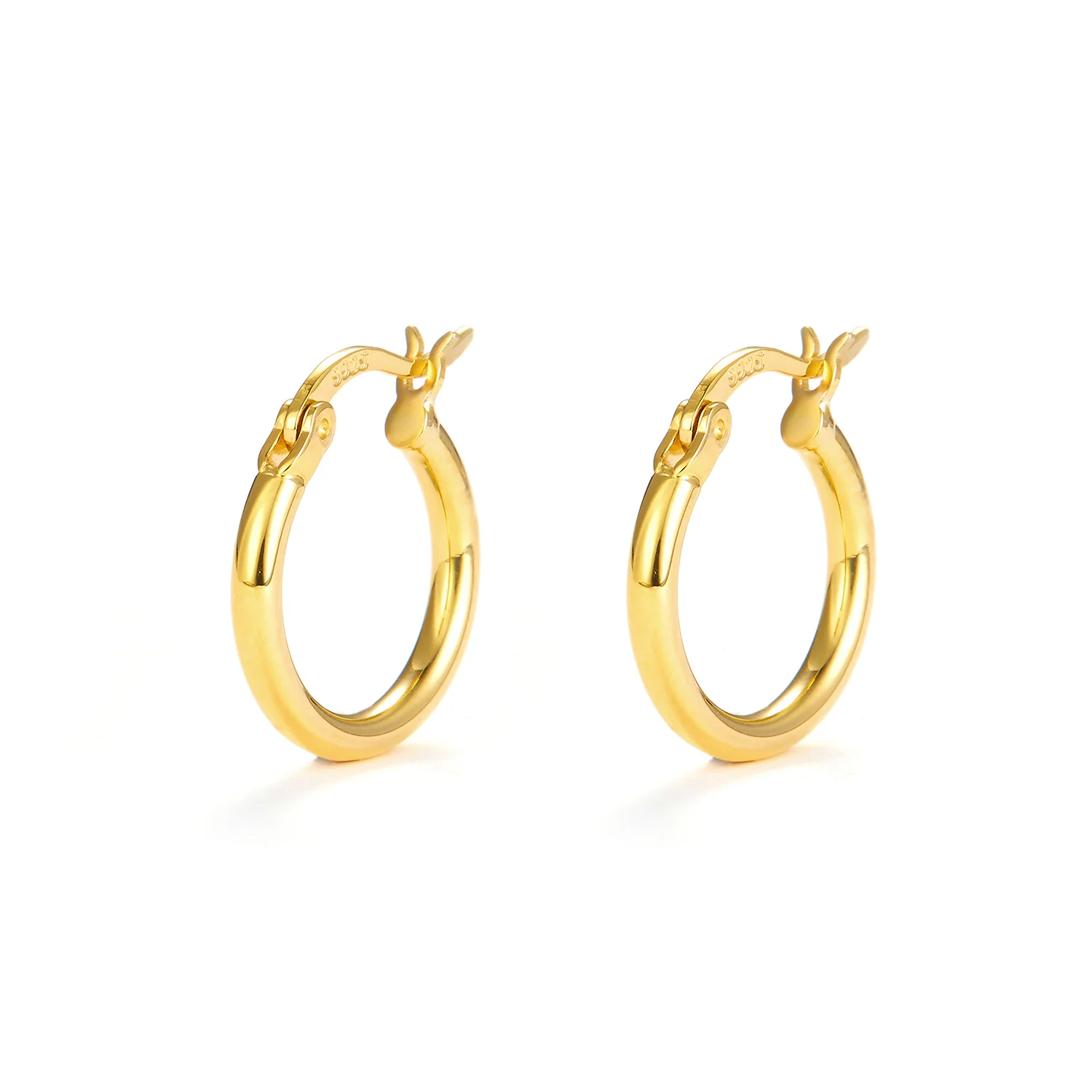 LuvaLu Jewellery - Vienna Hoops Small øreringe, 15 mm - Forgyldt sølv