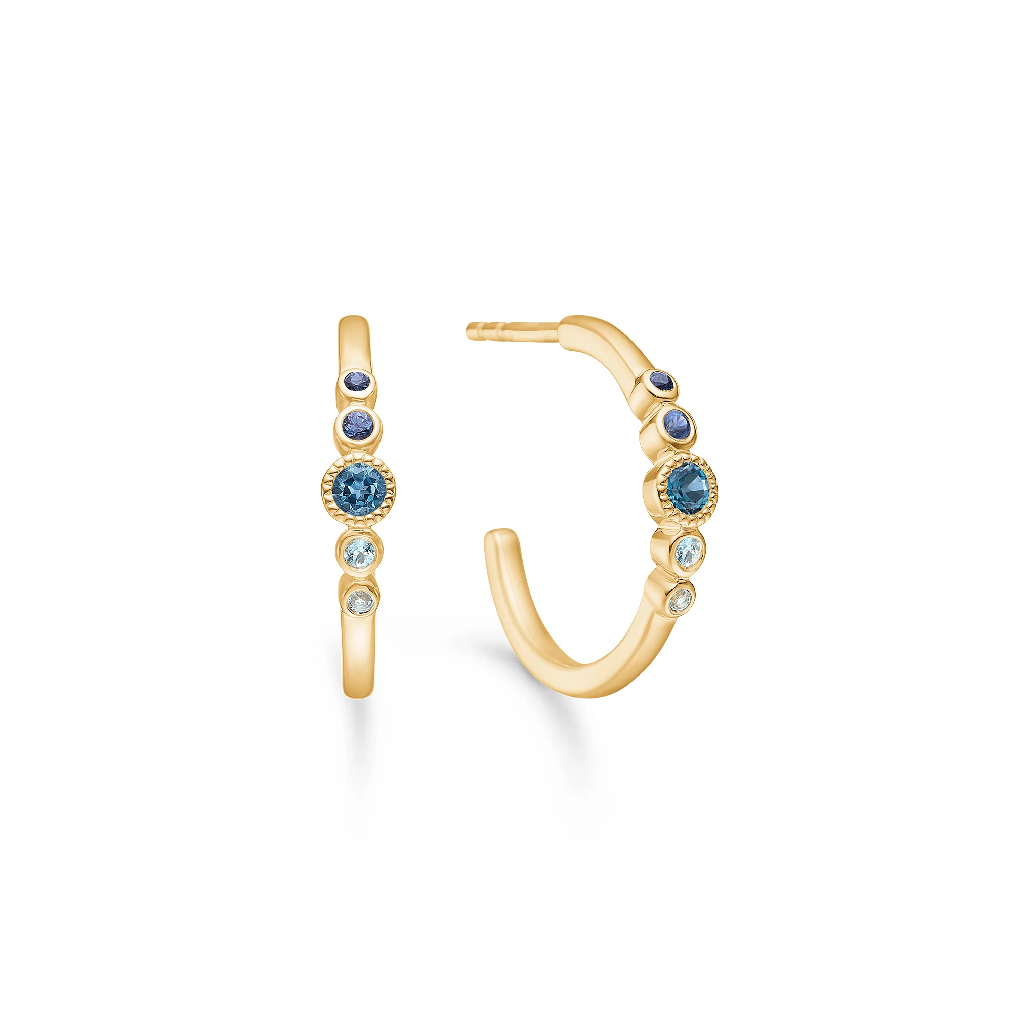 Mads.Z - Blue Poetry ørestikker - 14 kt. guld