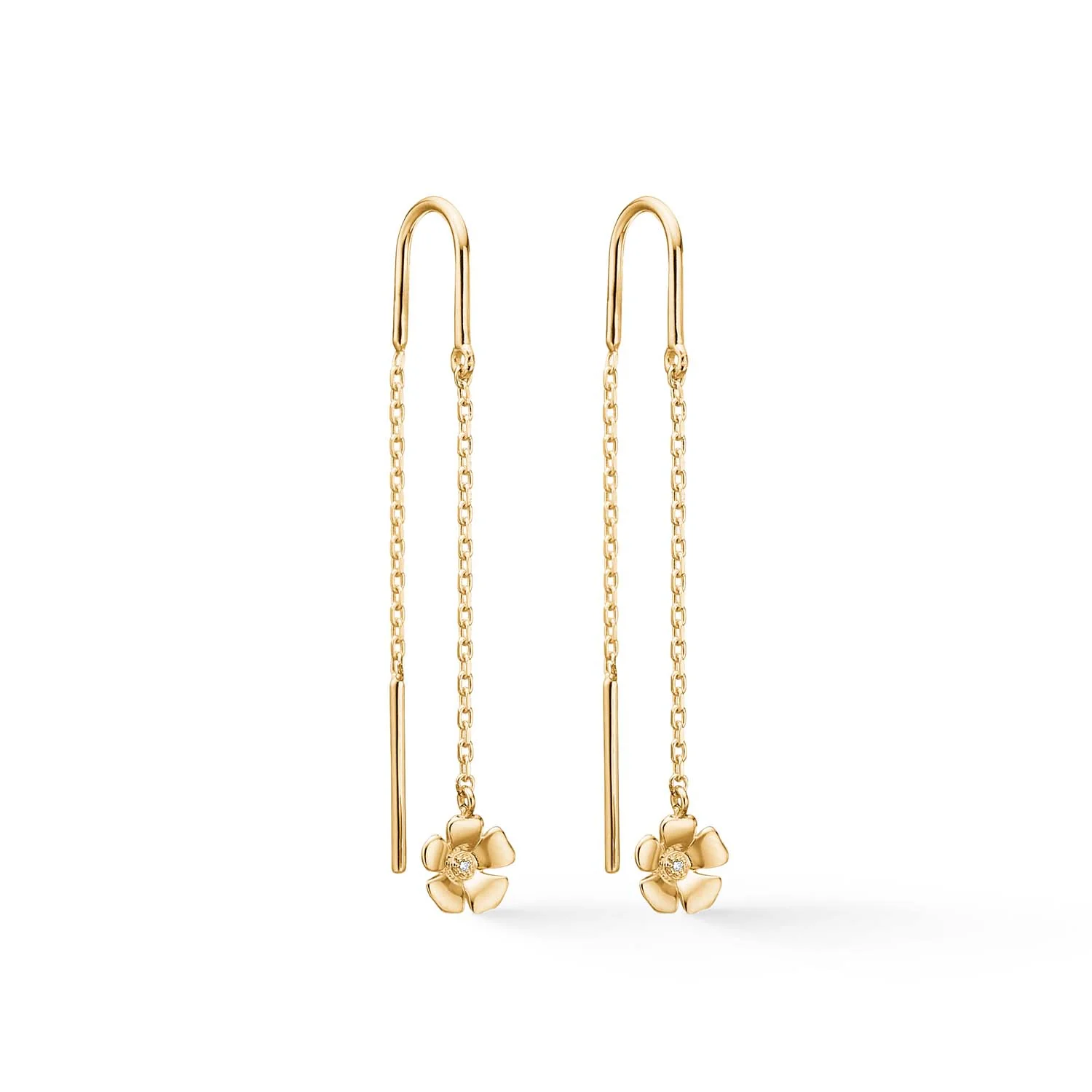 Mads.Z - Fleur ørehængere, 0,007 ct. w/si - 14 kt. guld
