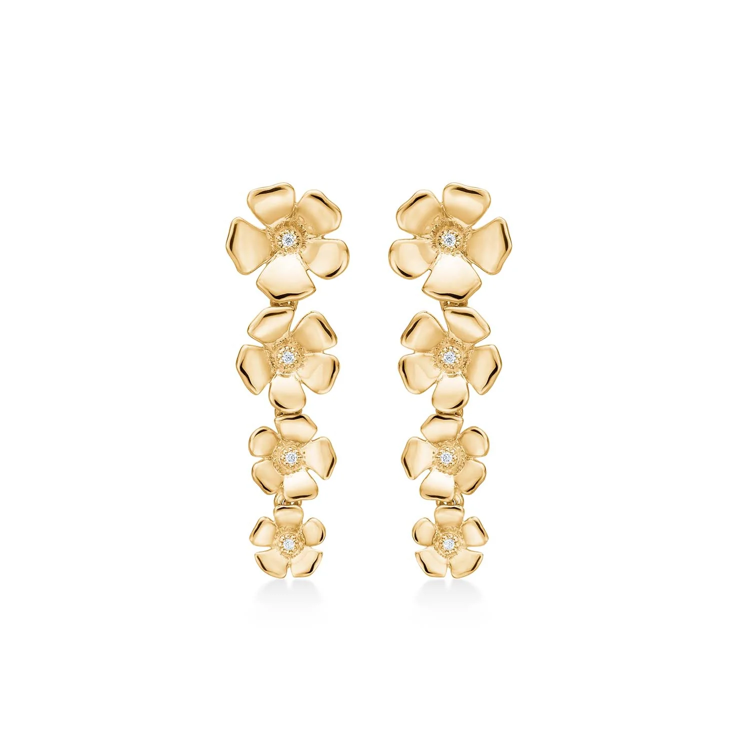 Mads.Z - Fleur ørestikker, 0,029 ct. w/si - 14 kt. guld