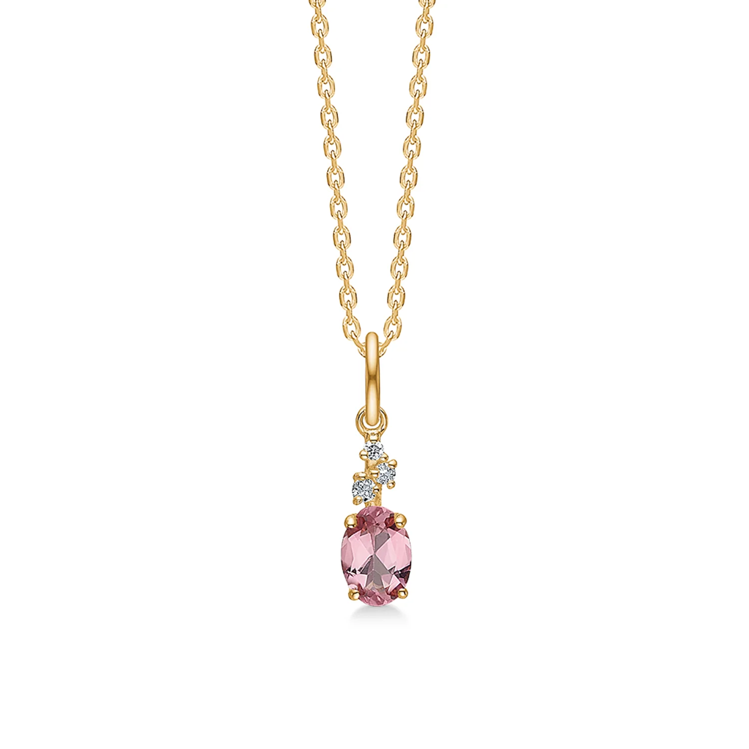 Mads.Z - Leonora vedhæng, pink - 14 kt. guld
