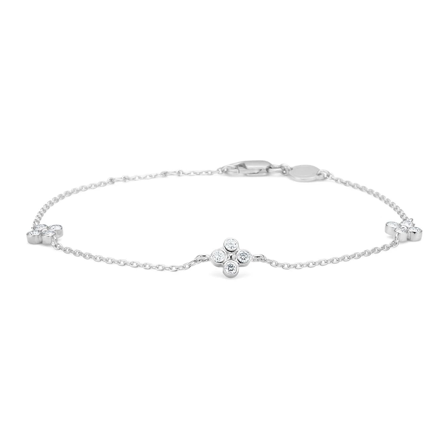 Mads.Z - Sophias Bloom armbånd m. hvid topas, 16+2 cm - Sølv