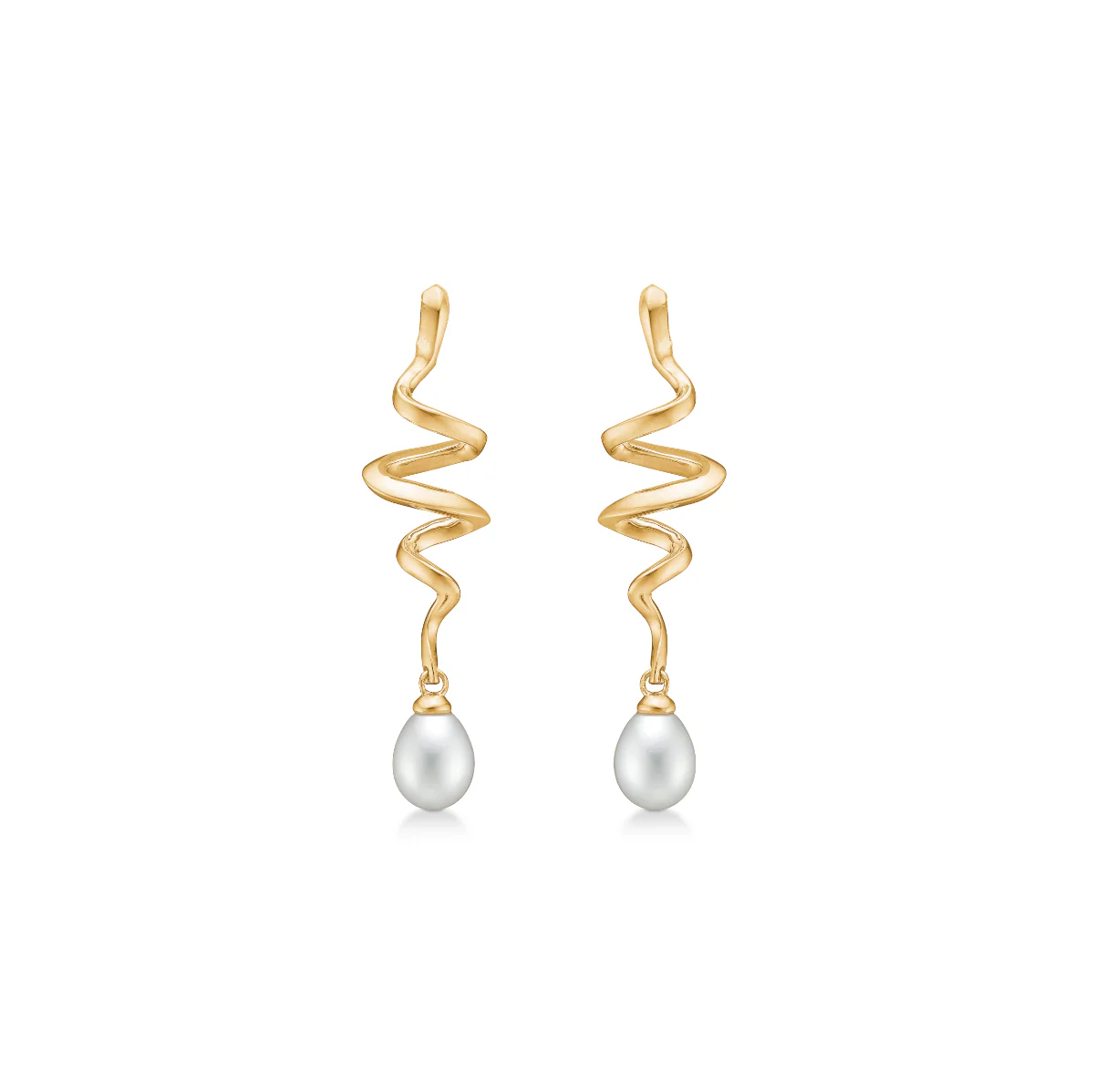 Mads.Z - Swirl W. Pearl øreringe - 1513086
