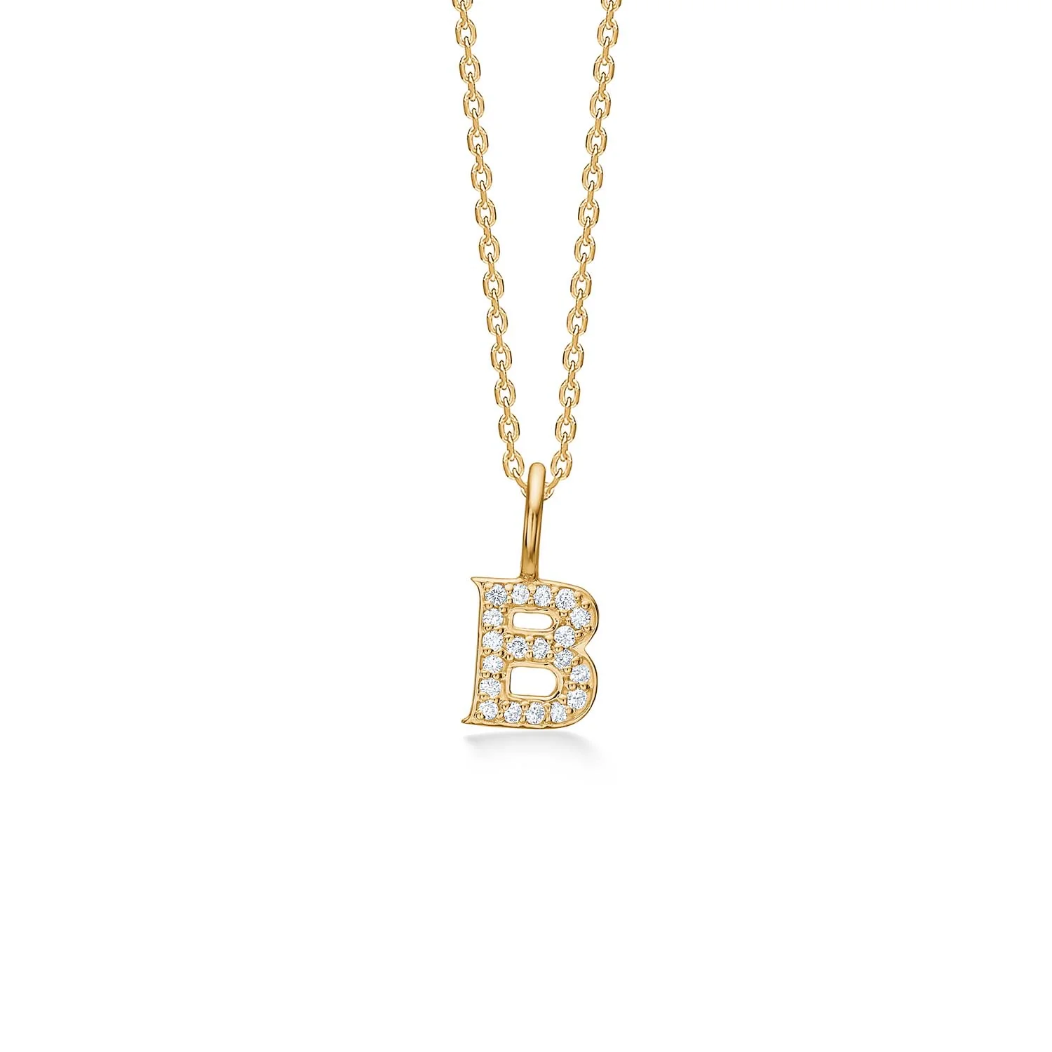 Mads.Z - Tender Love bogstavsvedhæng, B - 14 kt. guld med diamanter 0,095 ct. i alt