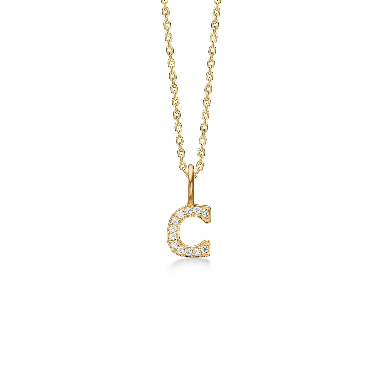 Mads.Z - Tender Love bogstavsvedhæng, C - 14 kt. guld med diamanter 0,06 ct. i alt