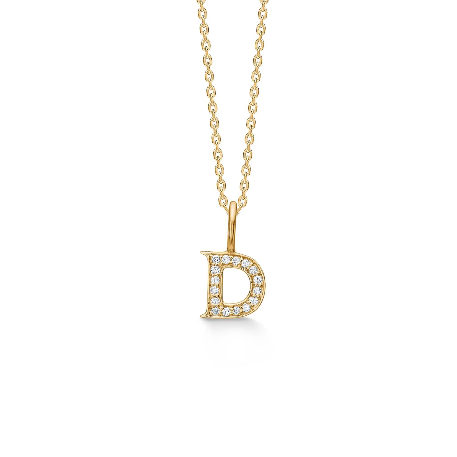 Mads.Z - Tender Love bogstavsvedhæng, D - 14 kt. guld med diamanter 0,08 ct. i alt