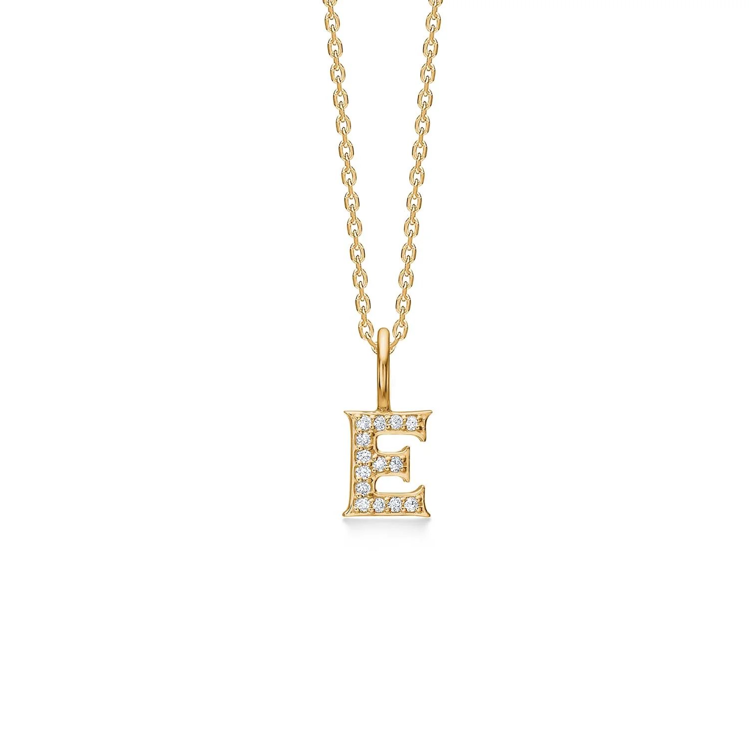 Mads.Z - Tender Love bogstavsvedhæng, E - 14 kt. guld med diamanter 0,07 ct. i alt