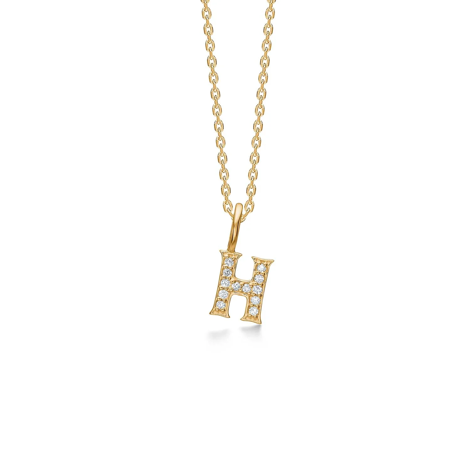 Mads.Z - Tender Love bogstavsvedhæng, H - 14 kt. guld med diamanter 0,06 ct. i alt
