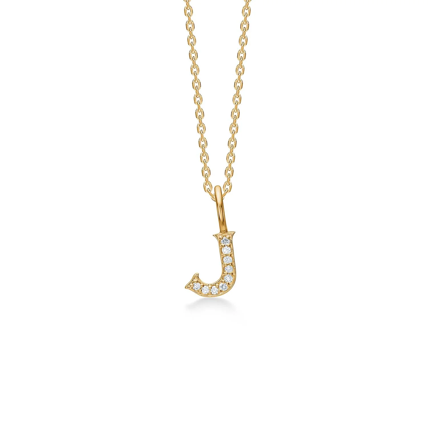 Mads.Z - Tender Love bogstavsvedhæng, J - 14 kt. guld med diamanter 0,045 ct. i alt