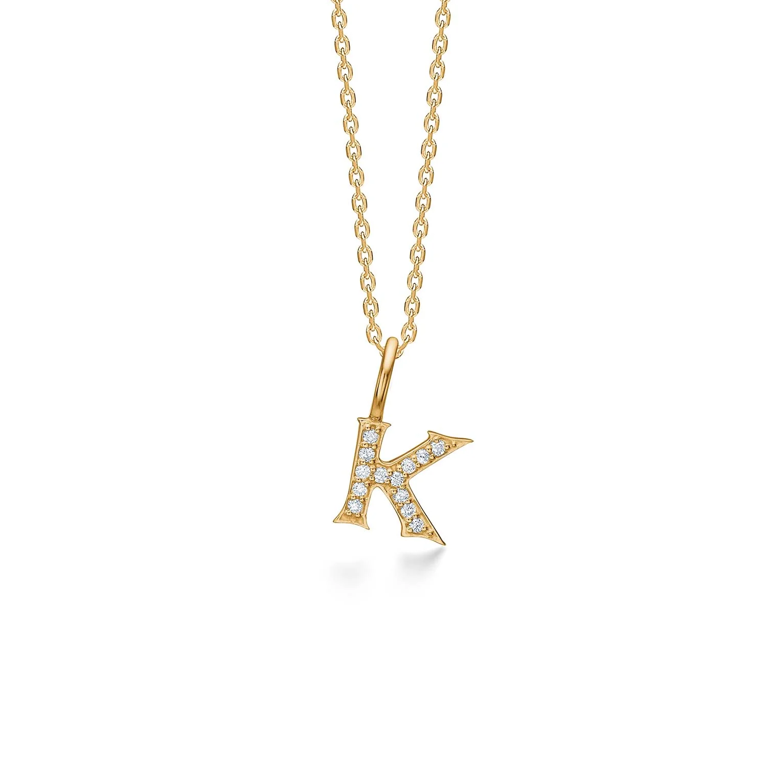 Mads.Z - Tender Love bogstavsvedhæng, K - 14 kt. guld med diamanter 0,065 ct. i alt