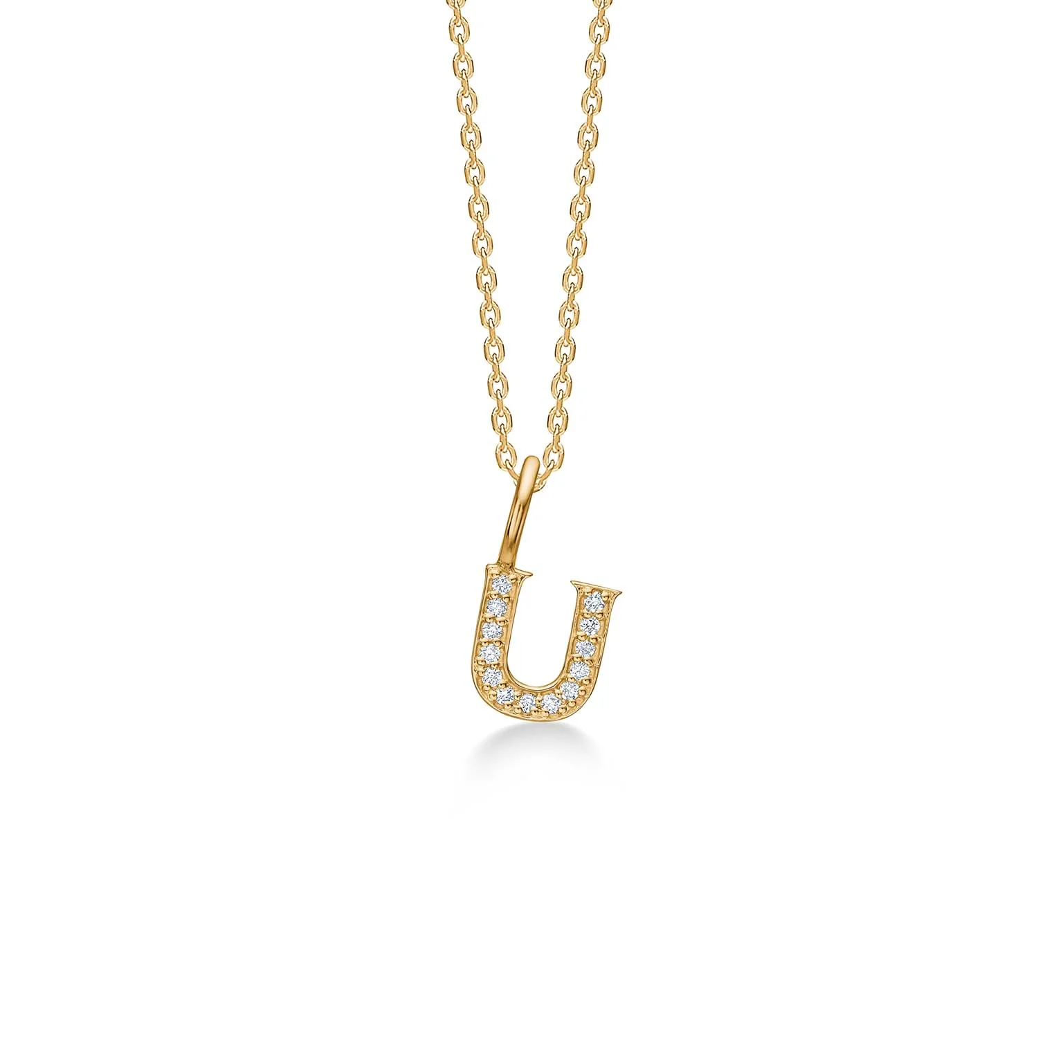 Mads.Z - Tender Love bogstavsvedhæng, U - 14 kt. guld med diamanter 0,065 ct. i alt